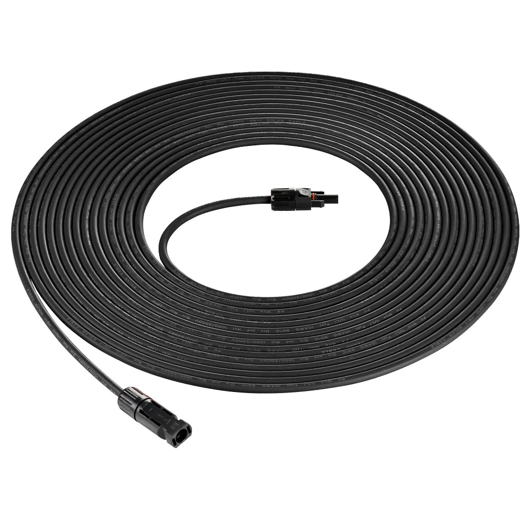 Premium 10 Gauge (10AWG) 15ft Solar Panel Extension Cable with MC4 Connectors - Weatherproof Solar Wire for RV, Boat & Off-Grid Power Systems