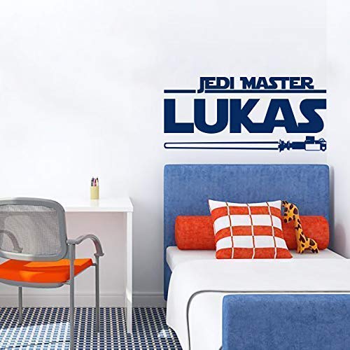 Personalized Jedi Master Name Wall Decal - Custom Vinyl Wall Sticker for Nursery & Boys Room Decor - Perfect for Star Wars Themed Bedrooms & Kids Party Decorations