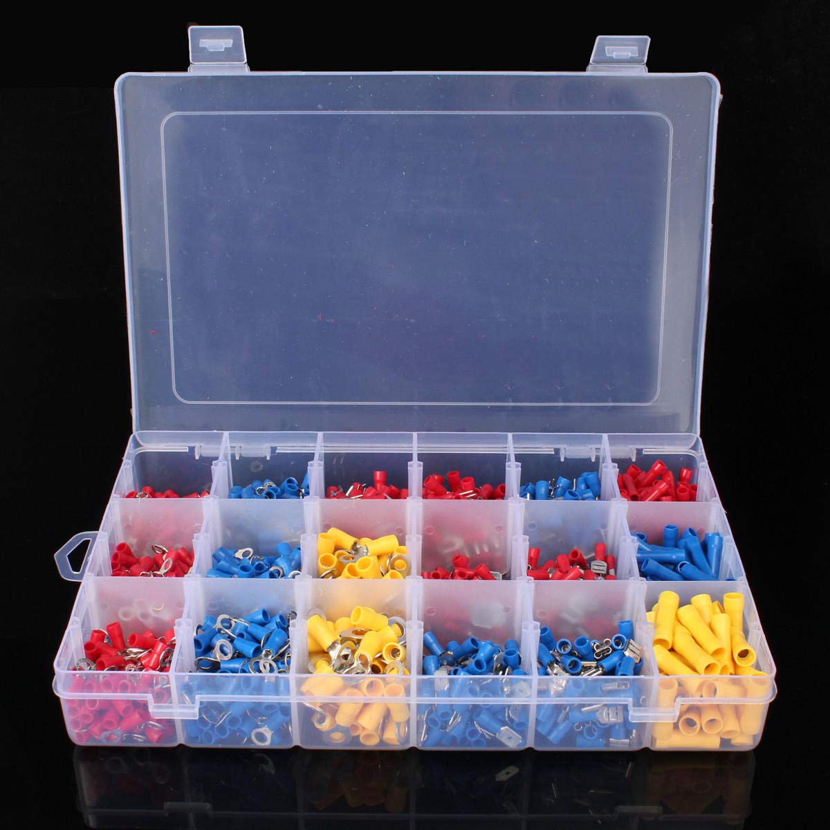 TNJ 1200pcs Assorted Crimp Terminals Set - Insulated Electrical Wiring Connectors Kit for DIY Automotive, Home & Marine Wiring Projects | Secure Wire Connections for Cars, Boats & Electronics