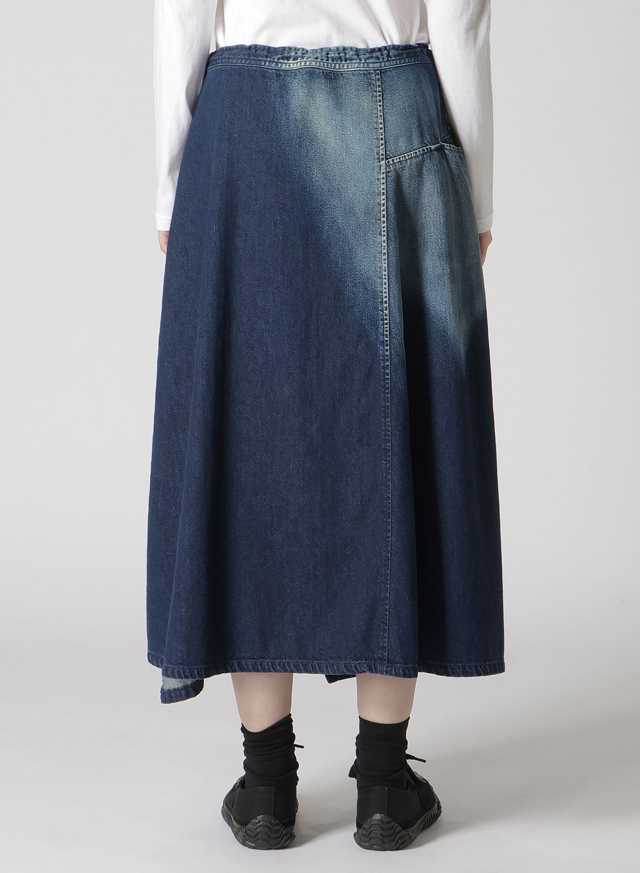Spotted Denim Triangle Gusset Flare Skirt - Vintage 70s Inspired High Waist A-Line Skirt for Women | Perfect for Casual Outfits, Music Festivals & Boho Style