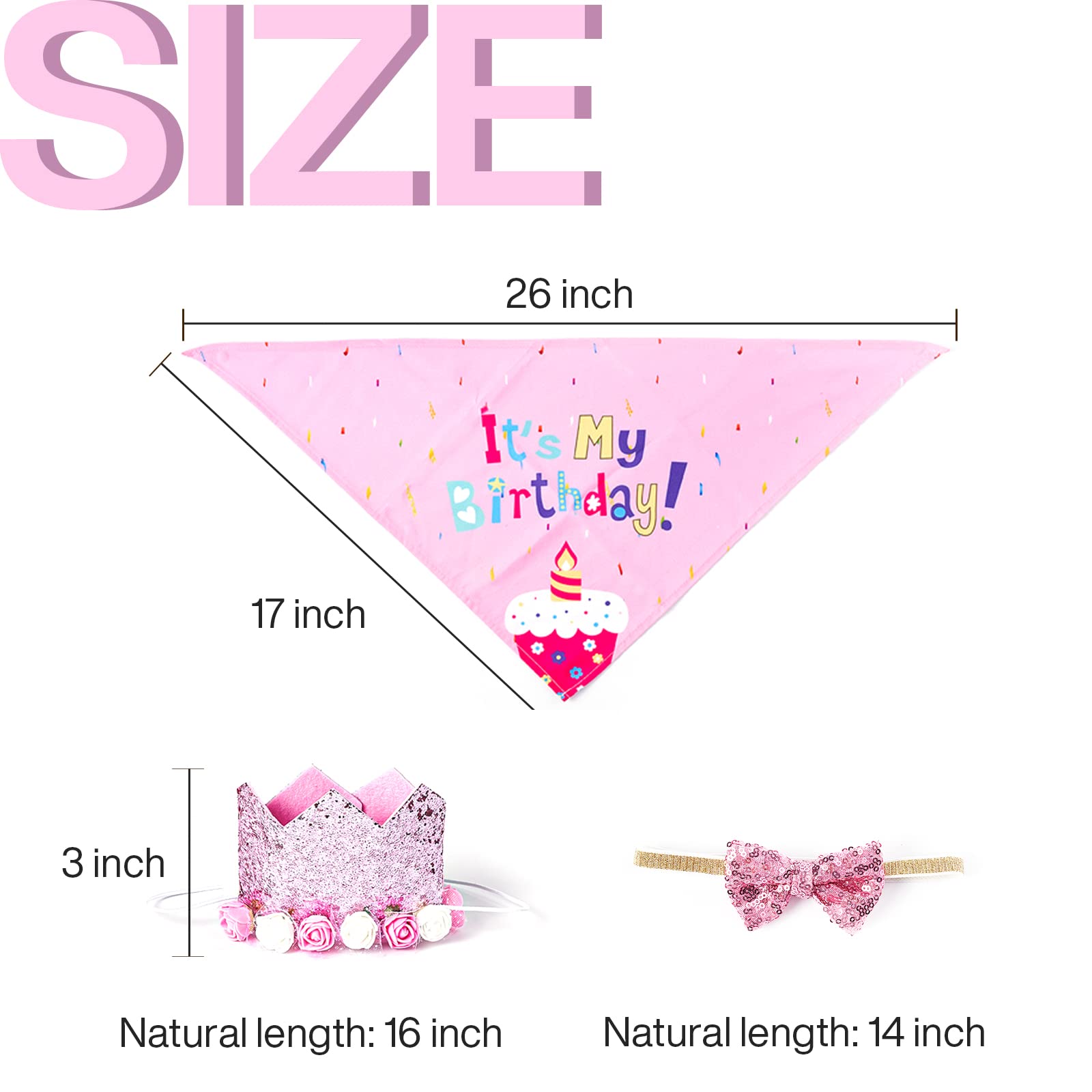 PartyWoo Dog Birthday Party Supplies Set - 15pcs Pink Dog Party Decorations Including Birthday Bandana, Hat, Banner & Balloons for Small & Medium Dogs | Perfect for Pet Birthday Celebrations, Puppy Parties & Dog-Themed Events