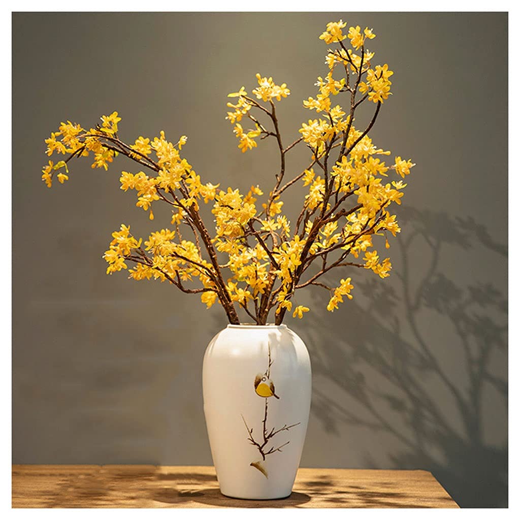 Artificial Winter Orchid Silk Flowers - Realistic Fake Floral Bouquet for Home Decor, Living Room, Porch, Dining Table, Balcony & Vase Arrangement - Perfect for Seasonal Decor, Wedding Centerpieces & Gift Giving (Color: Blue)