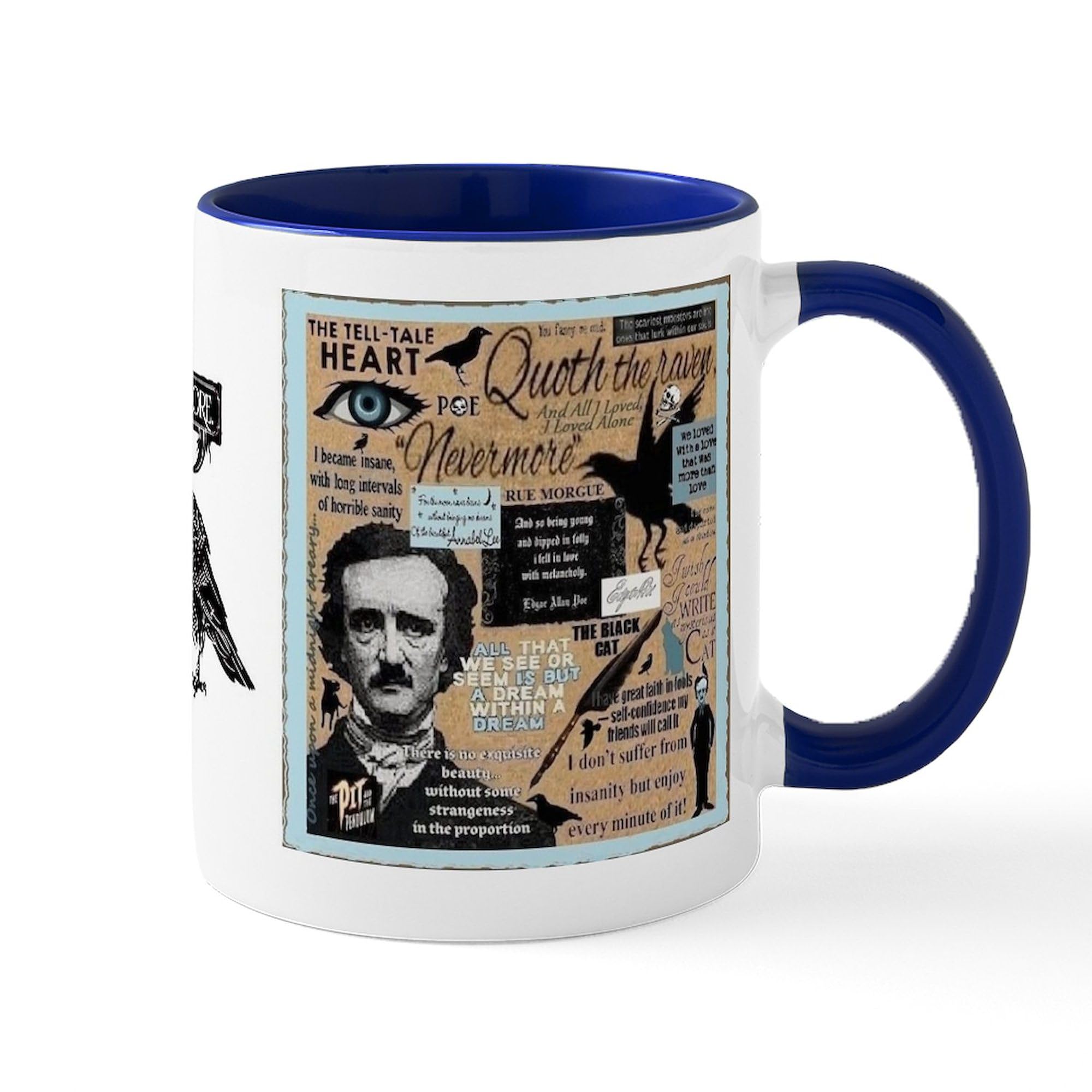 Poe Themed 11 oz (325 ml) Ceramic Coffee Mug - Perfect for Tea, Hot Chocolate & Office Use - Great Gift for Book Lovers & Edgar Allan Poe Fans