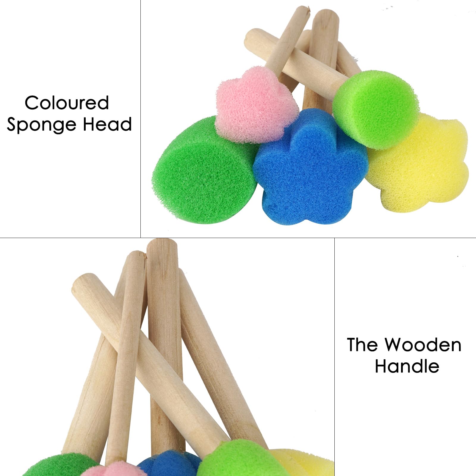 Kids Painting Sponges Set - Non-Toxic Foam Art Stamps & Brushes for Toddlers Early Learning, DIY Craft Drawing Tools - Perfect for Classroom, Home, Birthday Party Activities (1 Pack)