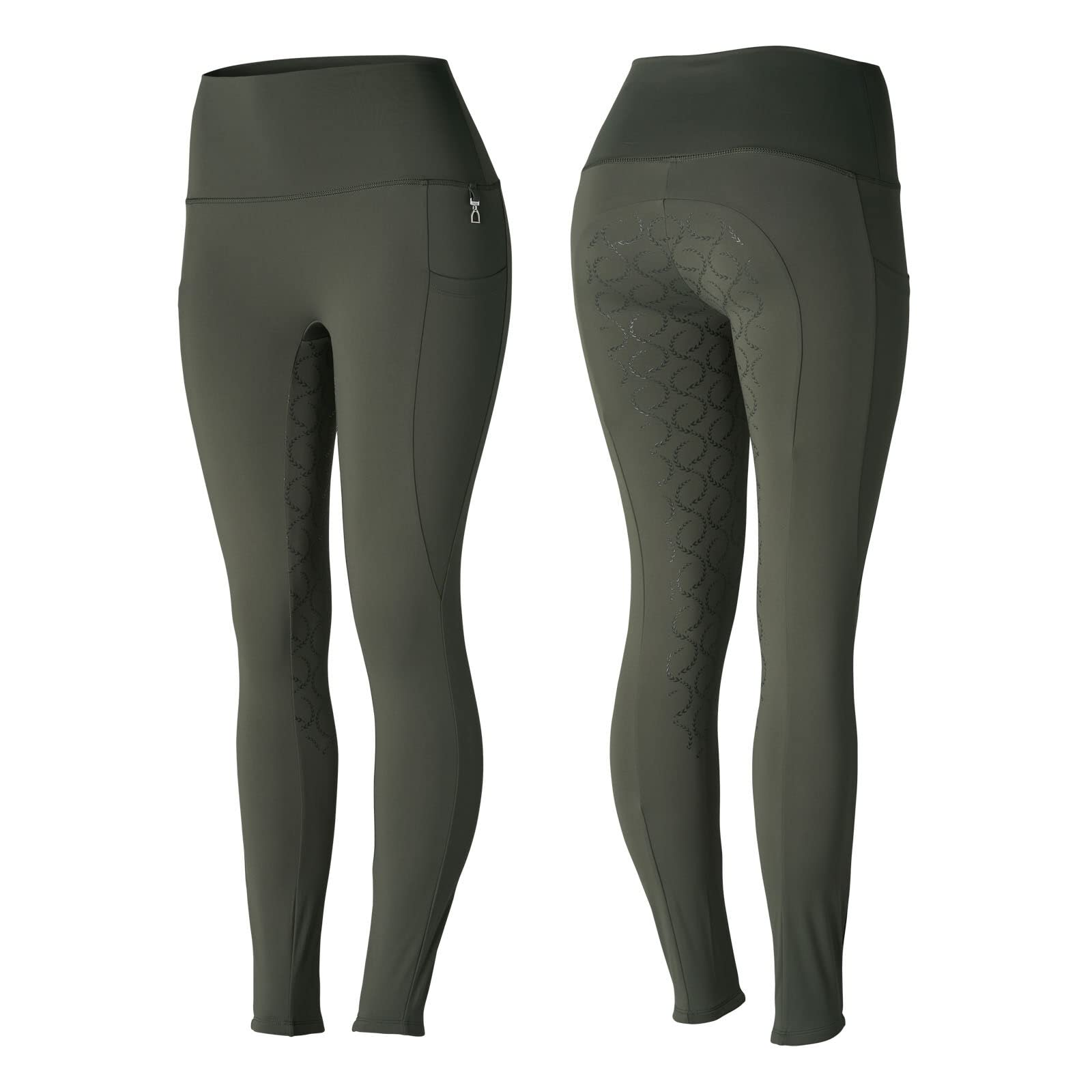 HORZE Gillian Women's Silicone Full Seat Equestrian Riding Tights - Perfect for Horseback Riding, Training & Competition