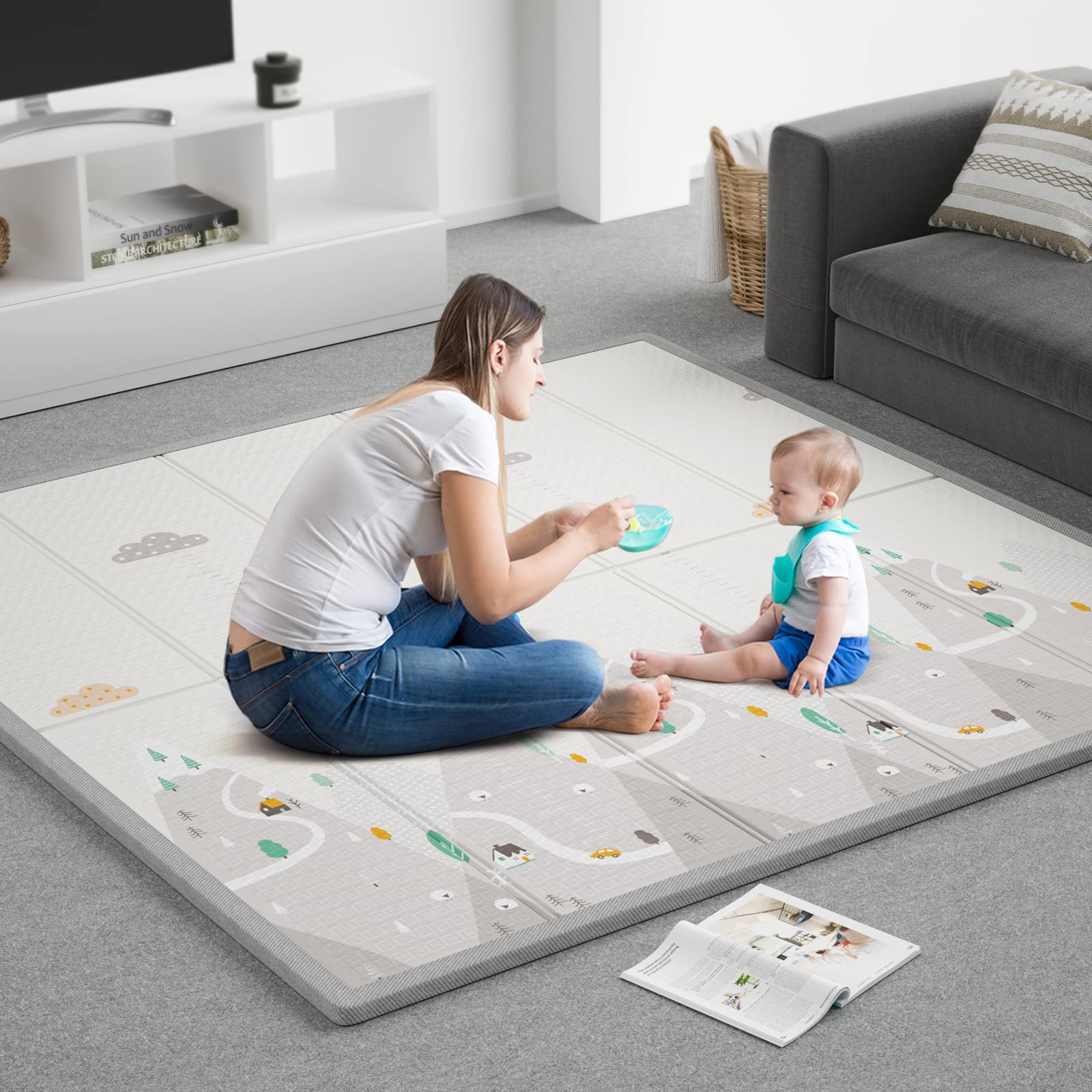 ZEEBABA Extra Large Baby Play Mat 59