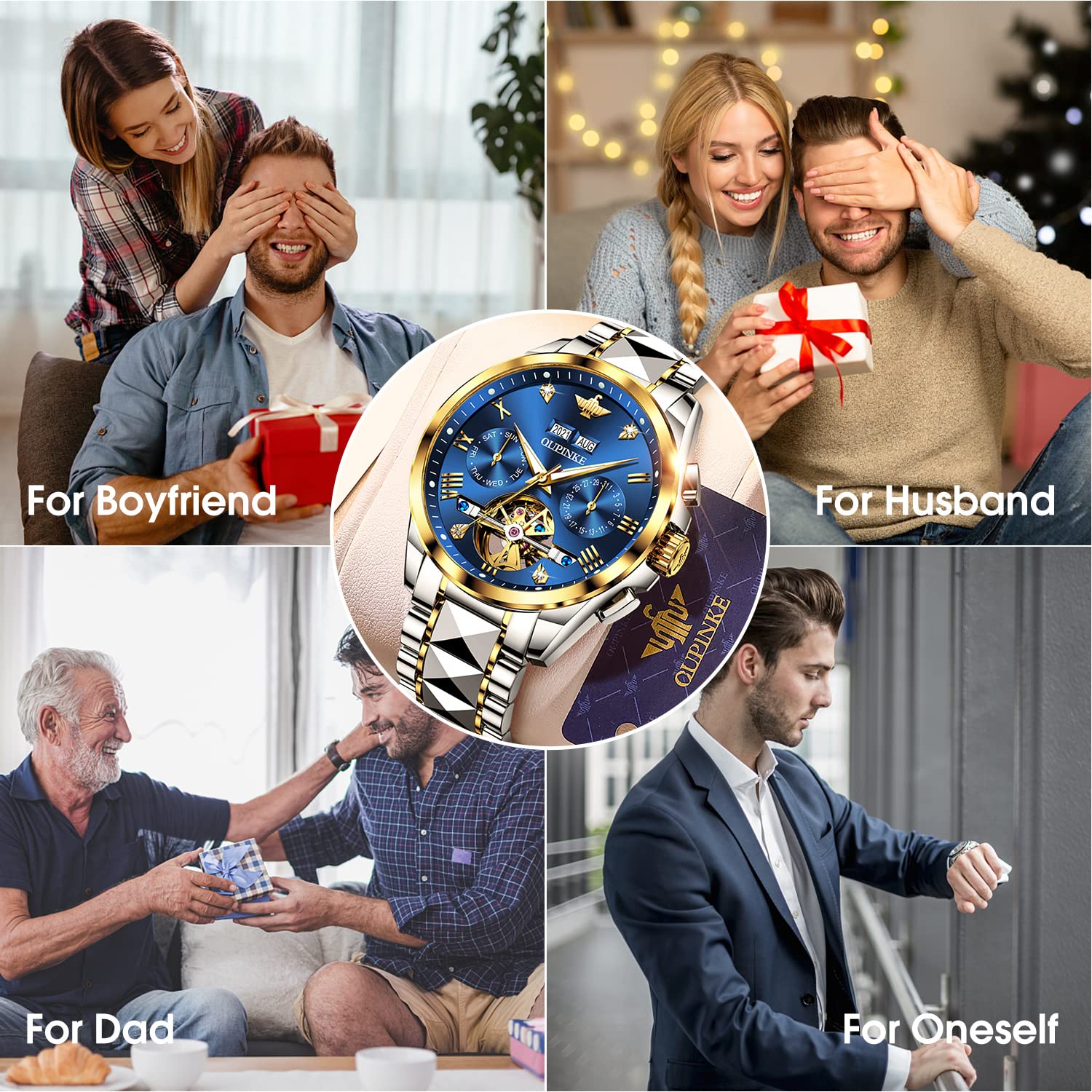 Men's Tungsten Steel Automatic Waterproof Wrist Watch - Durable Luxury Timepiece for Business, Casual & Outdoor Activities