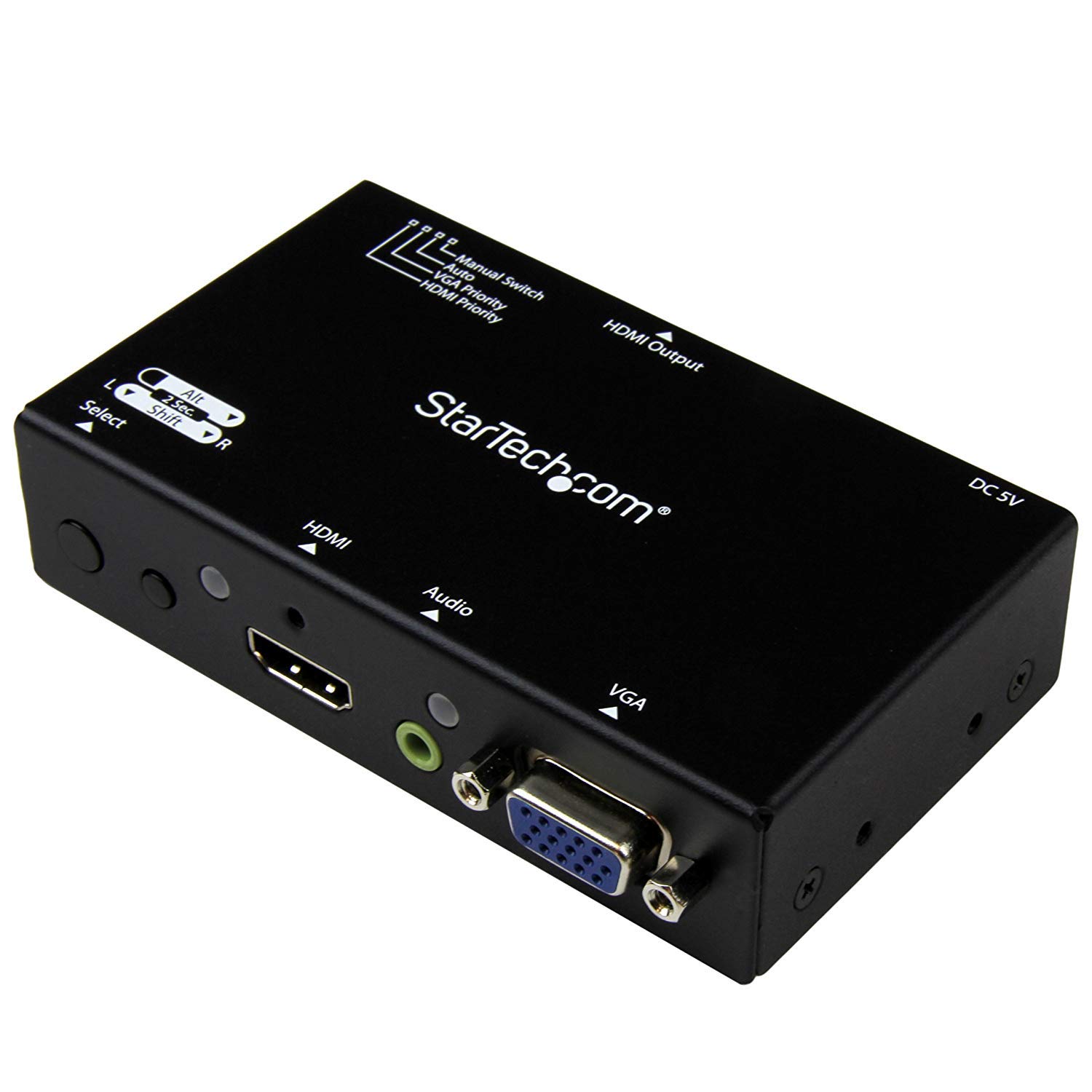 StarTech VS221VGA2HD HDMI/VGA to HDMI Converter Switch for PC & Laptop - Dual Monitor Setup, Home Office & Gaming Display Adapter