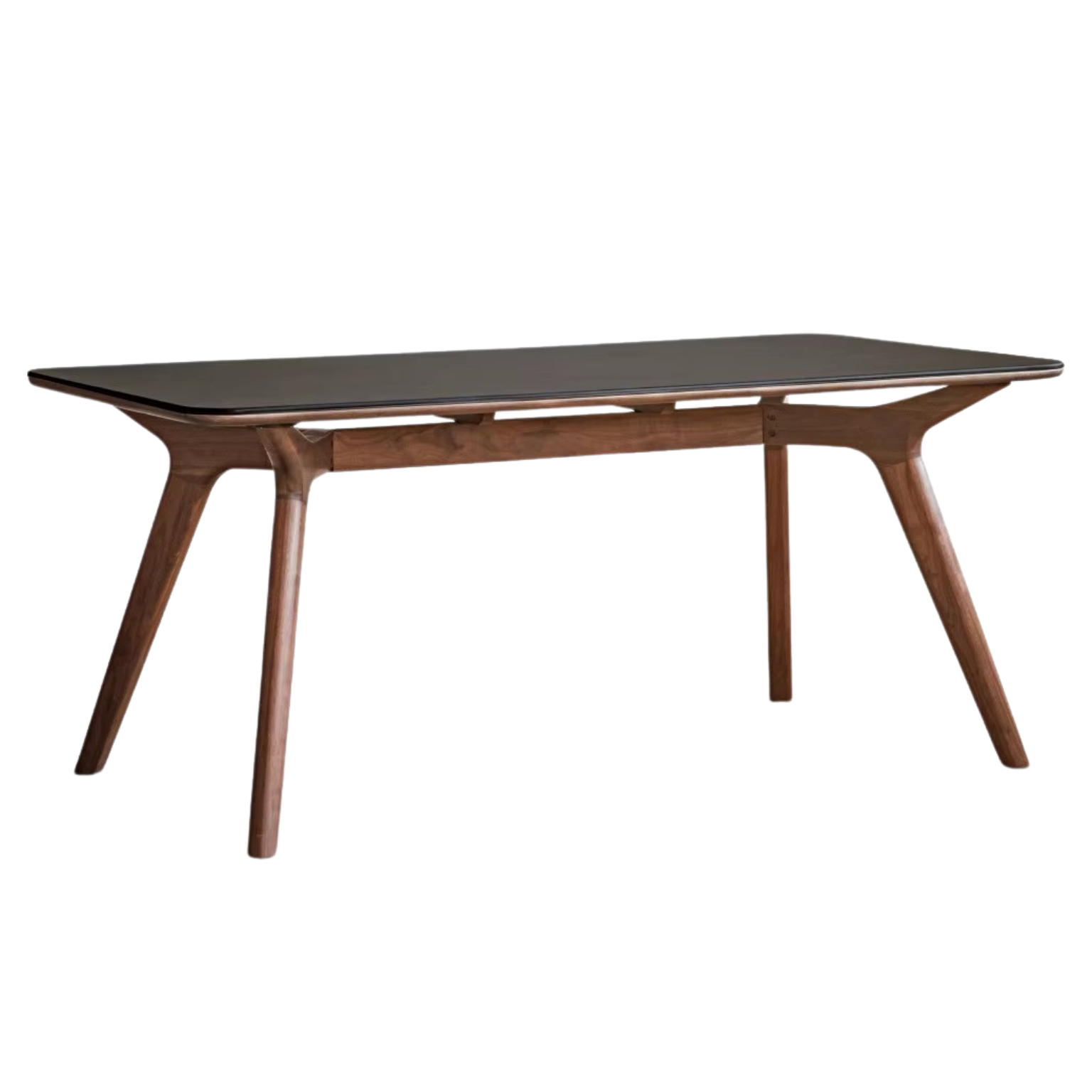 Premium Black Walnut Solid Wood Live Edge Rock Slab Dining Table - Rustic Farmhouse Style for Dining Room, Kitchen, or Outdoor Patio