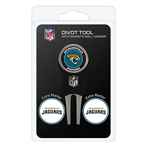 NFL Golf Divot Tool with 3 Removable Magnetic Double-Sided Enamel Ball Markers - Perfect for Golf Course, Training & NFL Fan Gifts