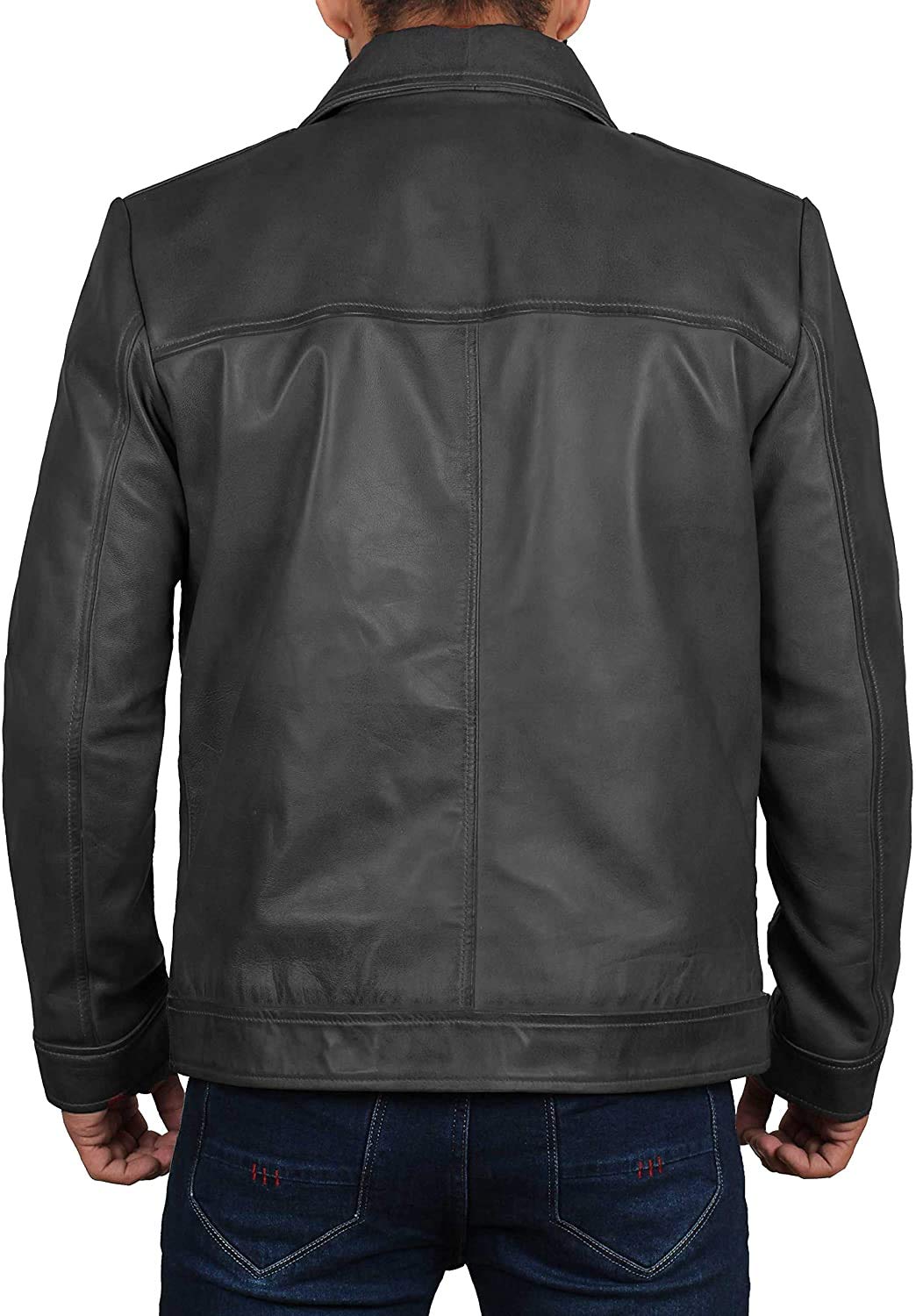 Genuine Brown Leather Jacket for Men - Premium Black Lambskin Biker Jacket - Perfect for Motorcycle Riding, Casual Outfits & Winter Fashion