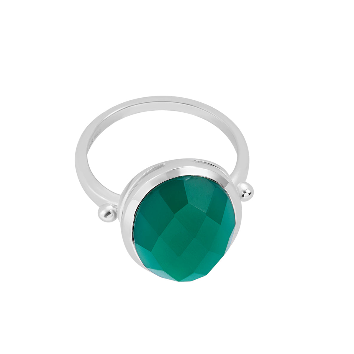 Lunar Deity Green Onyx Ring for Women - Handmade Sterling Silver Statement Jewelry - Perfect for Boho Fashion, Spiritual Healing & Gift Giving