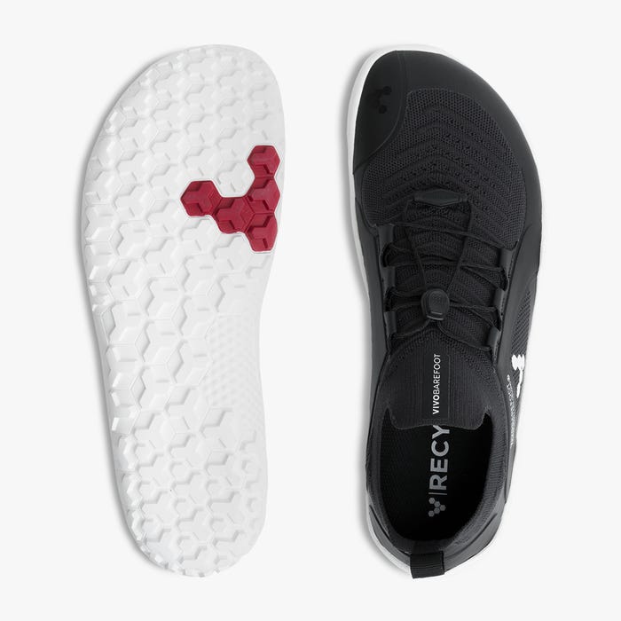 Vivobarefoot Men's Primus Trail Knit FG Barefoot Shoes - Black | Lightweight & Flexible Hiking Footwear for Trail Running & Outdoor Adventures