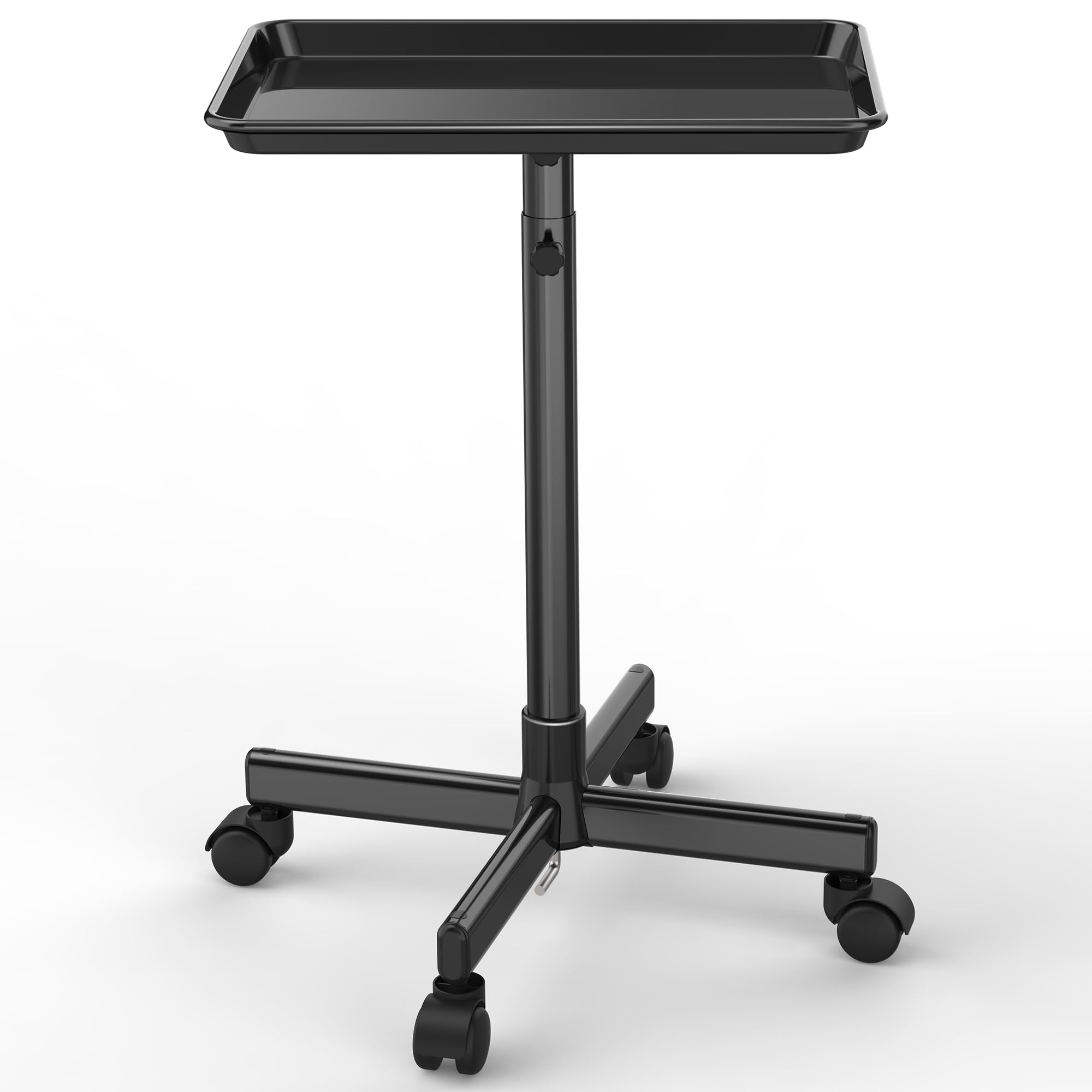 Premium Aluminum Salon Tray on Wheels - Adjustable Height Rolling Trolley for Hairstyling, Tattoo & Clinic Supplies | Mobile Storage Organizer for Salon Essentials, Beauty Tools & Medical Equipment | Ideal for Professional Stylists, Tattoo Artists & Healthcare Workers
