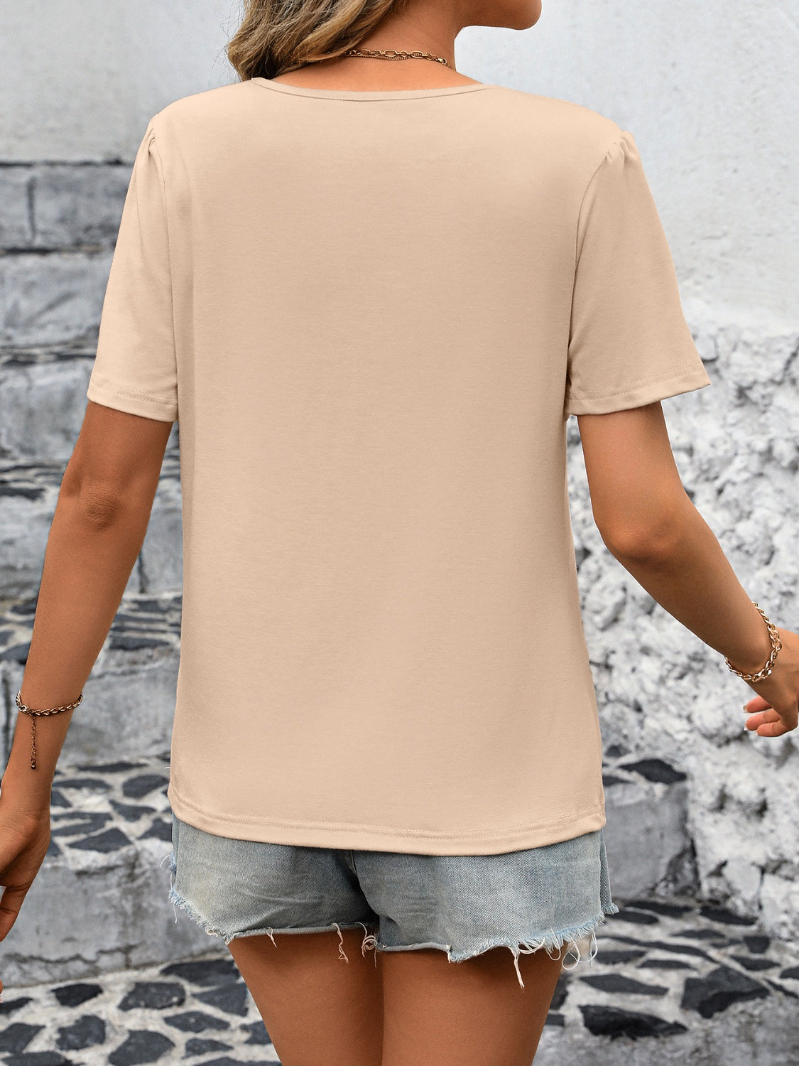 Ivy Lane Women's Round Neck Short Sleeve Casual T-Shirt | Soft Cotton Summer Top for Everyday Wear & Outfits