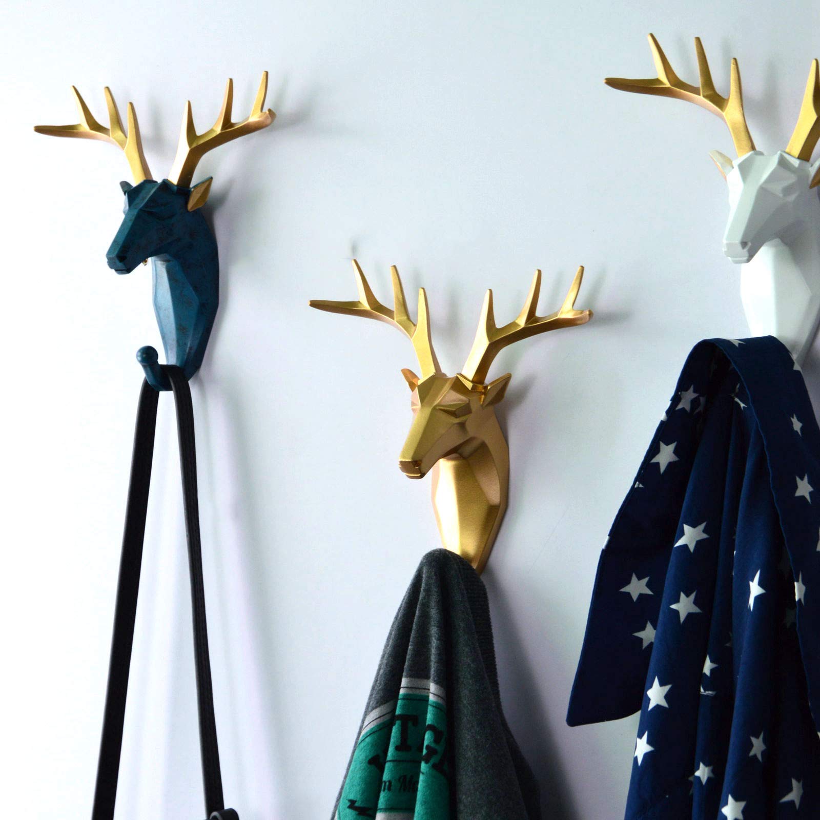 Nordic Deer Antler Wall Hooks - 4 Pack, Heavy Duty Coat & Key Hooks, Modern Elegant Home Decor for Entryway, Bedroom, and Bathroom Organization