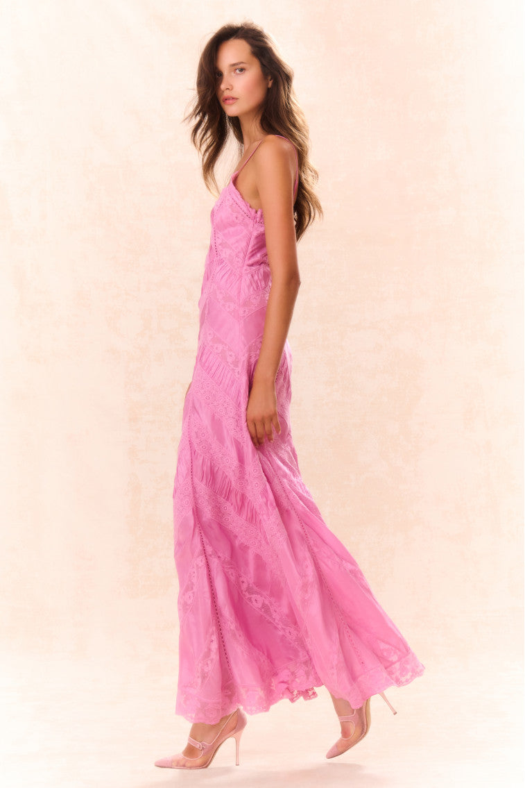 Josanne Lace Maxi Dress for Women - Elegant Long Floral Lace Evening Gown for Weddings, Parties & Special Occasions