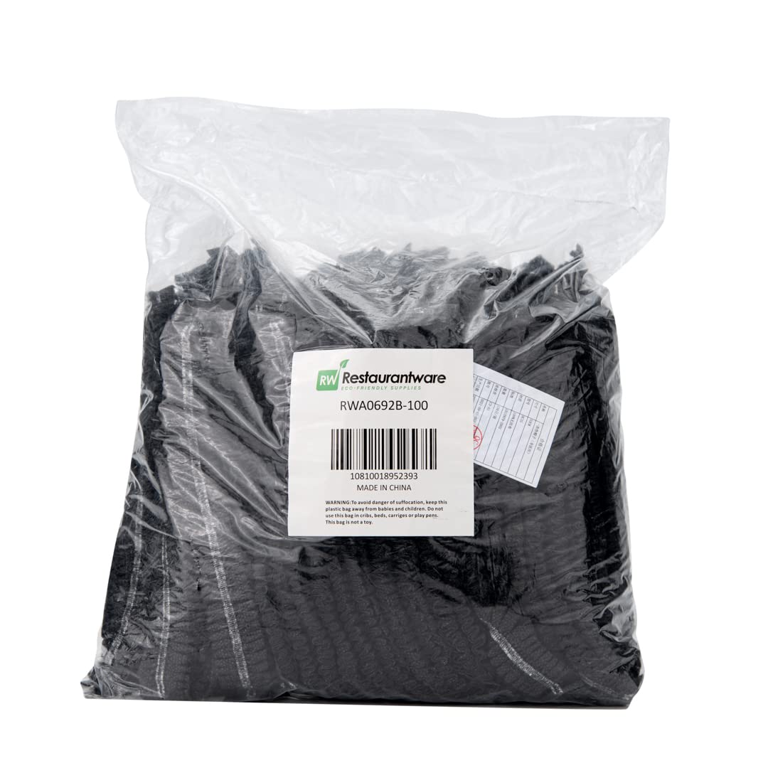 Restaurantware Clean Tek Professional 21 Inch 100 Non-Woven Lightweight Disposable Apron - Black Polypropylene Breathable for Food Service, Salons & Spas - Perfect for Chefs, Hair Stylists & Spa Therapists