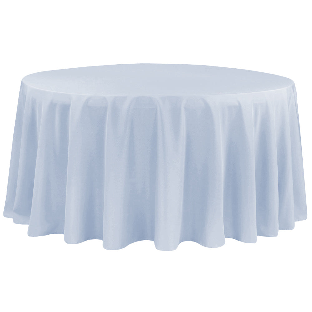 Premium Polyester 120-Inch Round Tablecloth - Dusty Blue - Elegant & Durable for Weddings, Parties, and Special Events