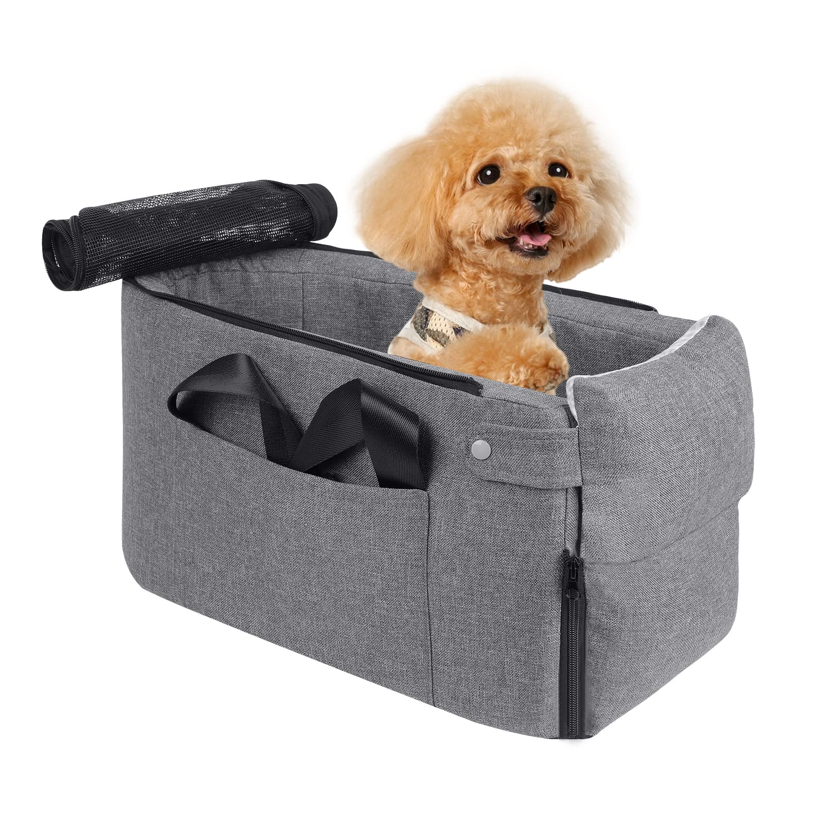 Cathetic Pet Car Seat Travel Carrier for Small Dogs & Cats Up to 12 lbs - Airline Approved Dog Car Seat & Cat Carrier for Travel, Shopping & Car Rides - Machine Washable - Perfect for Road Trips, Vet Visits & Airplane Travel