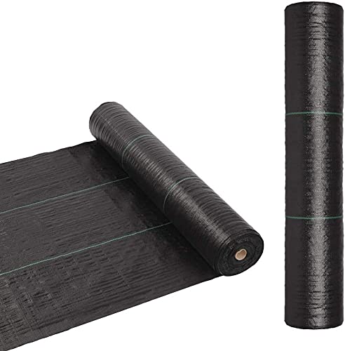 TUFFIOM Heavy Duty Weed Barrier Fabric 6.5 x 300 FT - UV Resistant Landscape Ground Cover, 125gsm/3.7OZ Durable Material for Superior Weed Control - Perfect for Greenhouse, Yard, Flower Beds, Gardens, Driveways & Pathways