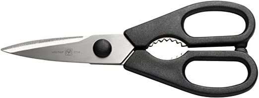 Premium Stainless Steel Kitchen Shears - Heavy Duty Black Cooking Scissors for Cutting Meat, Poultry, Herbs & Vegetables - Perfect for Meal Prep, Butchering & Food Processing
