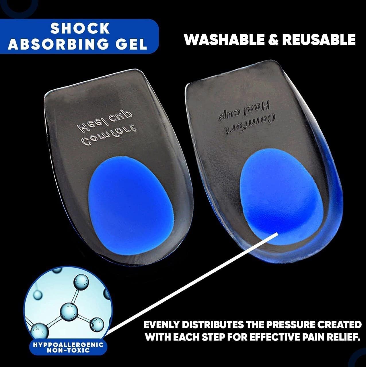 NAPPWE Silicone Gel Heel Pads for Pain Relief - Soft Cushion Socks for Cracked Heels, Swelling & Dry Skin Repair - Comfortable Foot Care Insoles for Men & Women - Perfect for Running, Walking & Daily Comfort