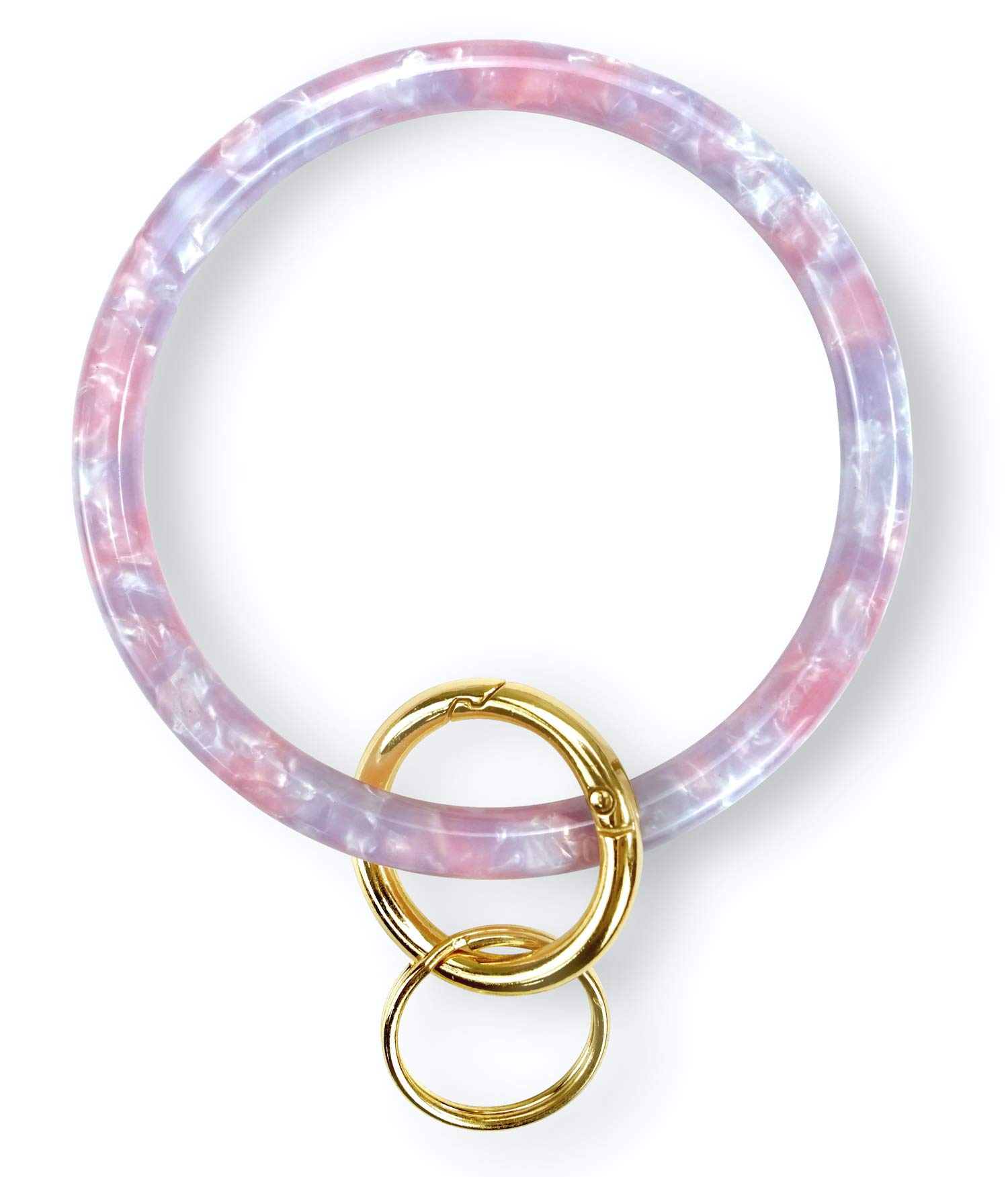 Stylish Acetate Circle Keyring Bracelet for Women - Wrist Keychain with Bangle Design | Perfect for Everyday Wear, Travel, and Key Organization