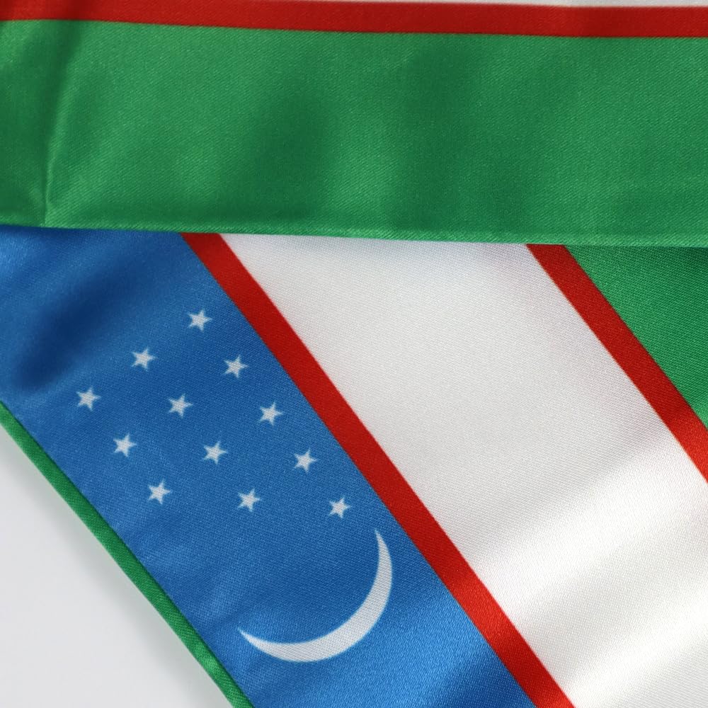 Uzbekistan Flag Graduation Stole - 180x13cm Double Sided Scarf for International Students - Perfect for Study Abroad Graduation Ceremonies, Cultural Events & Gift Giving