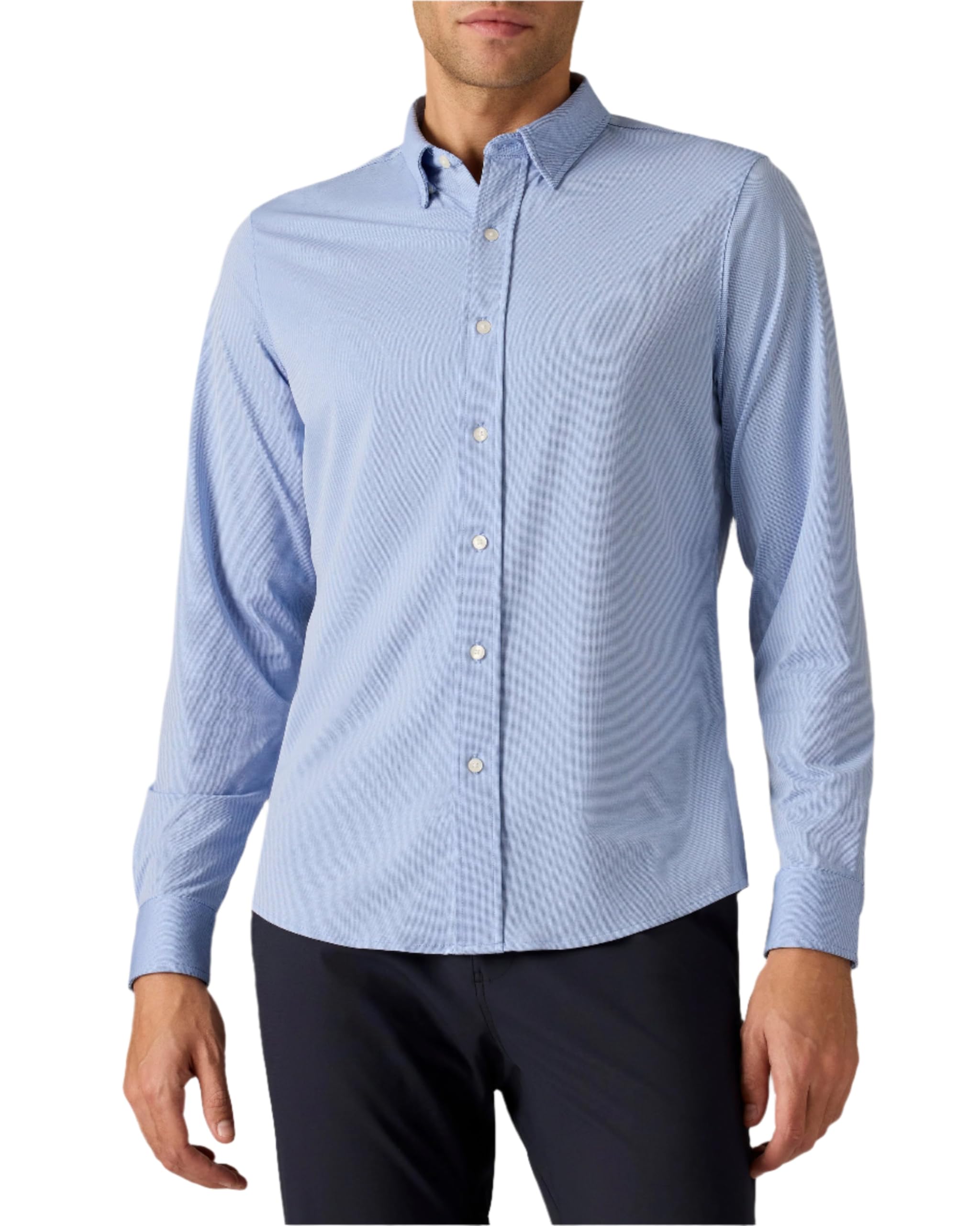 Rhone Men's Commuter Performance Dress Shirt - Wrinkle Resistant Slim Fit Button Down for Work & Travel - Machine Washable Business Casual Shirt for Office, Commuting & Professional Meetings
