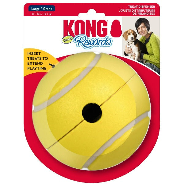 KONG Classic Dog Toy - Treat Dispensing Chew Toy for Small & Large Dogs - Tennis Ball Design for Play & Training - Perfect for Fetch, Chewing & Mental Stimulation