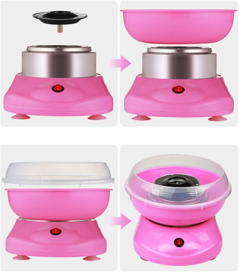 500W Pink Electric Cotton Candy Maker Machine for Home Use - DIY Candy Floss & Sweet Treats Maker for Kids Parties, Birthday Events & Carnival Fun