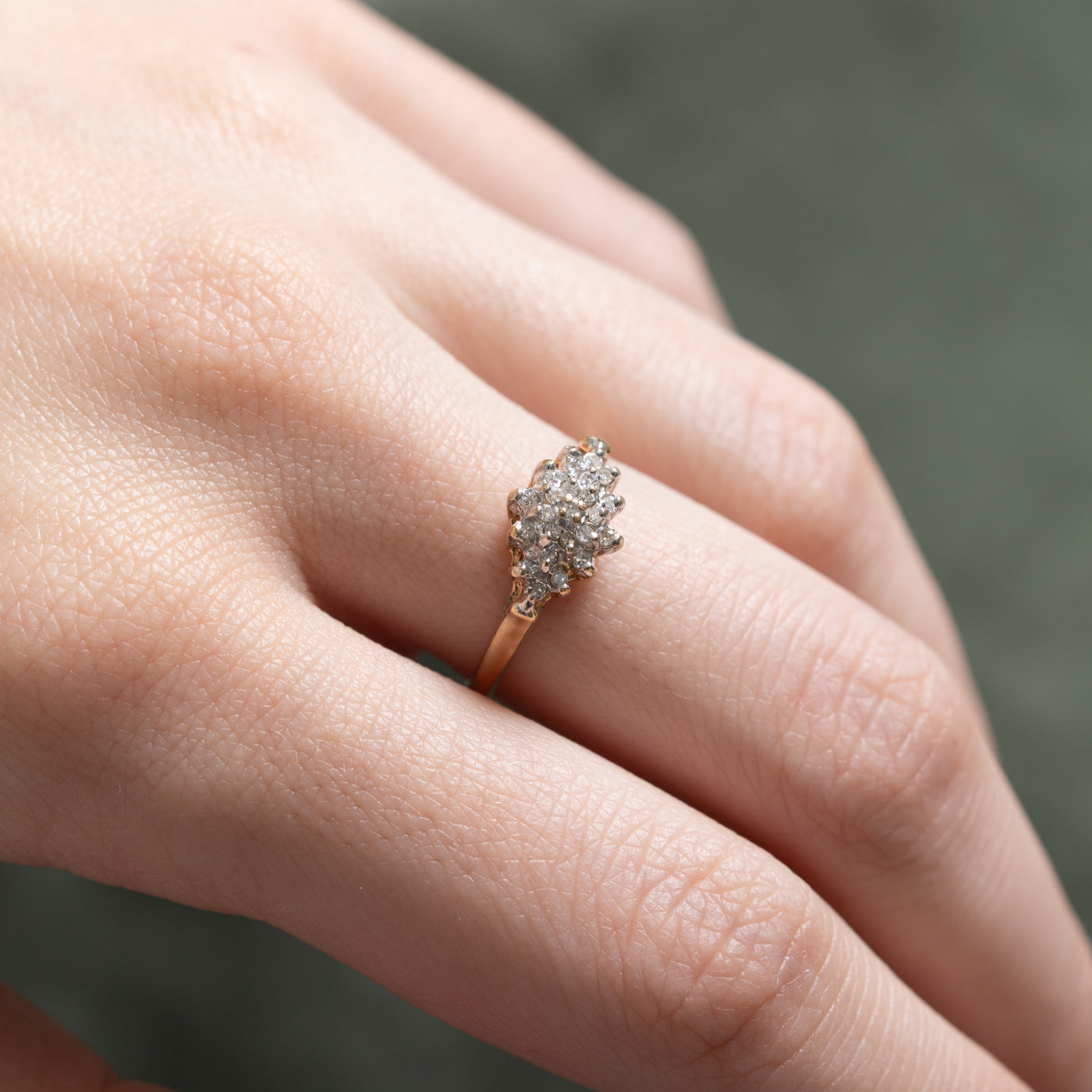 0.12ctw Diamond Cluster Ring for Women - Size 6.5 | Elegant Wedding, Engagement & Anniversary Jewelry Gift