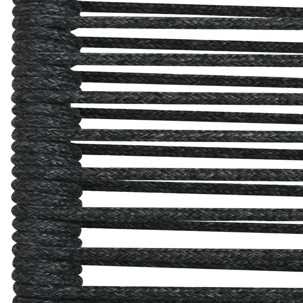 Minimalist Patio Chairs Set - Weather-Resistant & UV-Protected Cotton Rope & Steel Outdoor Furniture - Easy Assembly Black Garden Chairs for Backyard, Poolside & Patio Relaxation