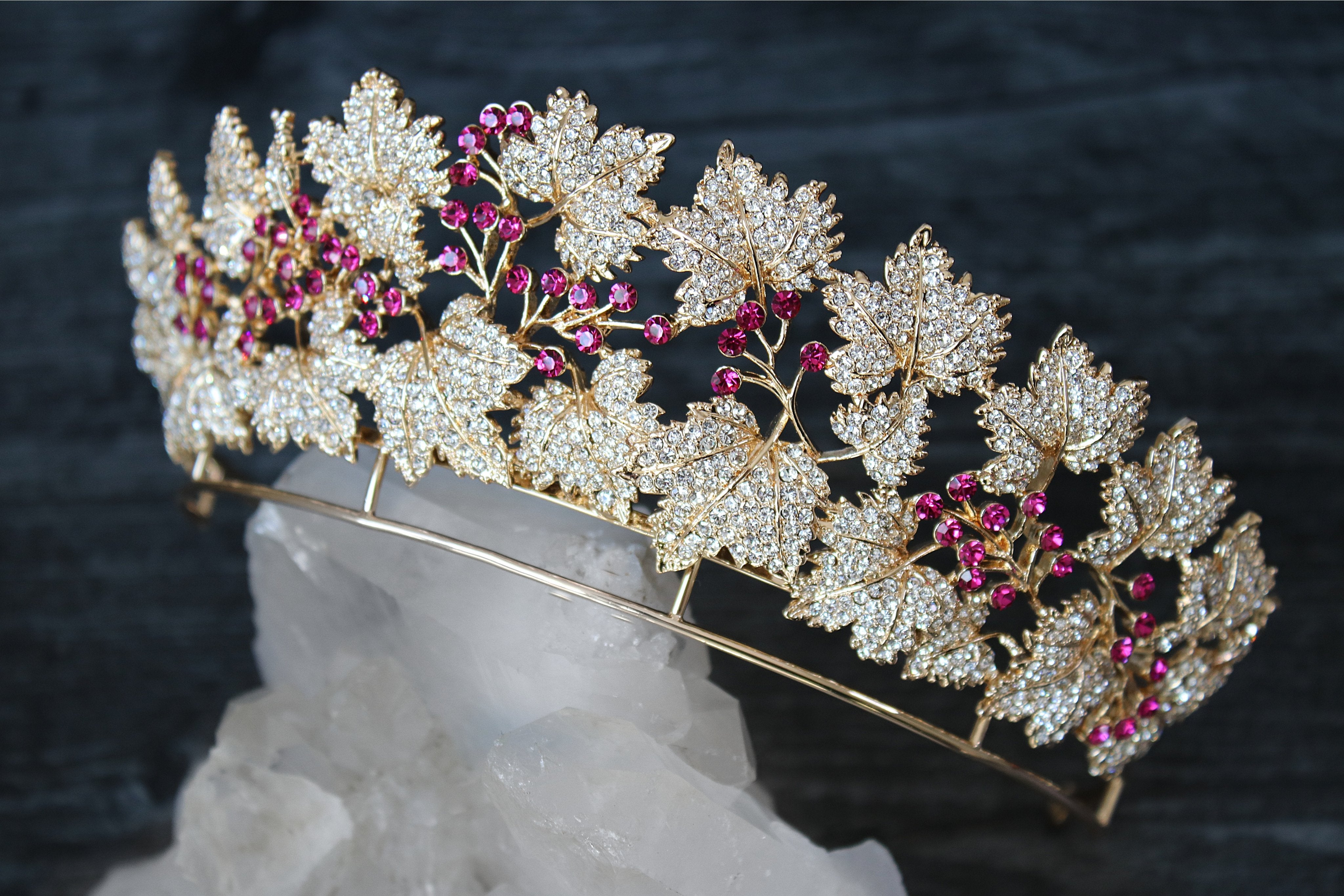 PRINCESS MARY Danish Ruby Bridal Tiara - Elegant Wedding Crown for Brides, Royal-Inspired Headpiece for Special Occasions