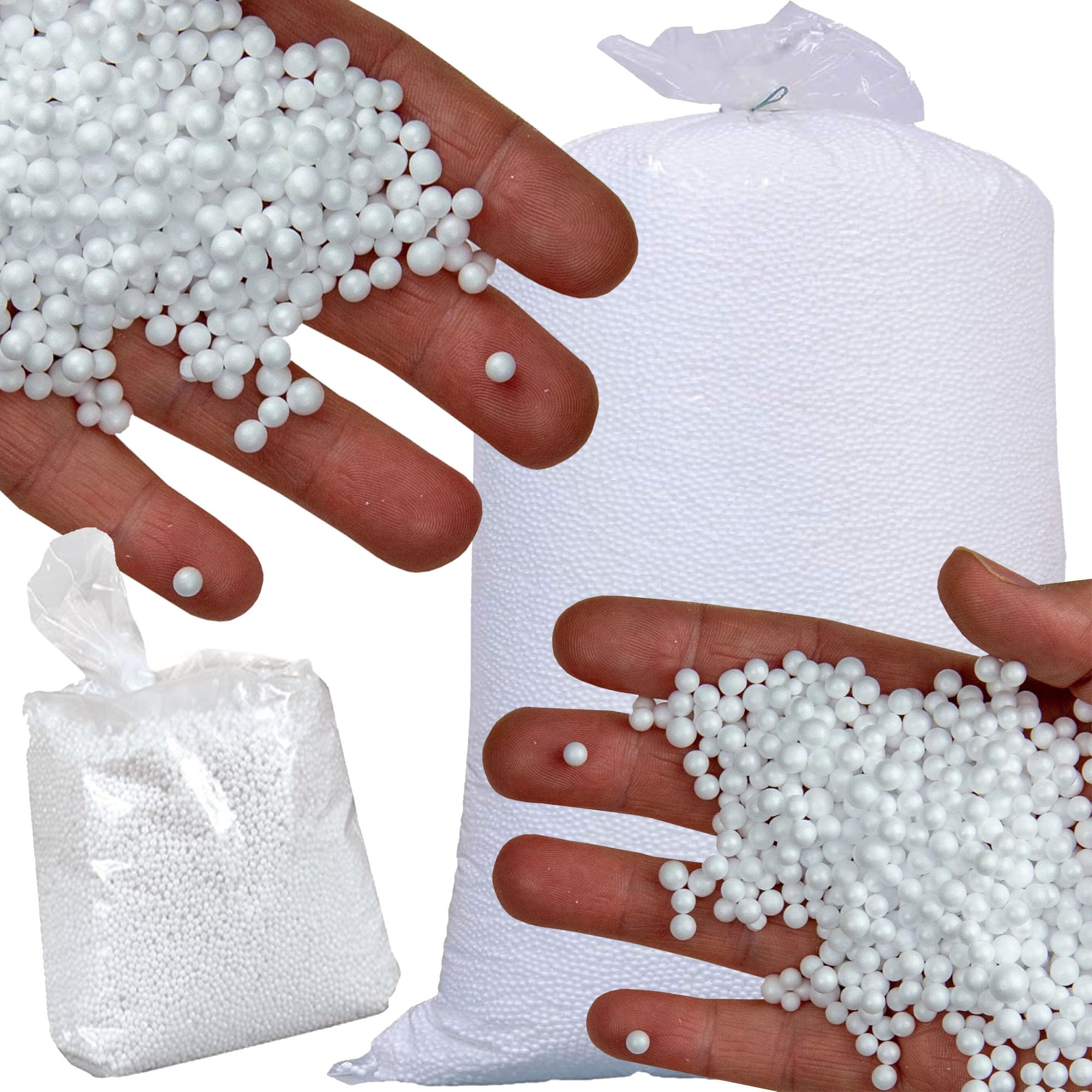 Premium Polystyrene Bean Bag Filler Refill - 2 Cubic Feet Extra Top Up Beads for Bean Bags, Chairs & Furniture - Lightweight, Durable & Comfortable - Perfect for Home, Office, Kids Playroom & Outdoor Lounging