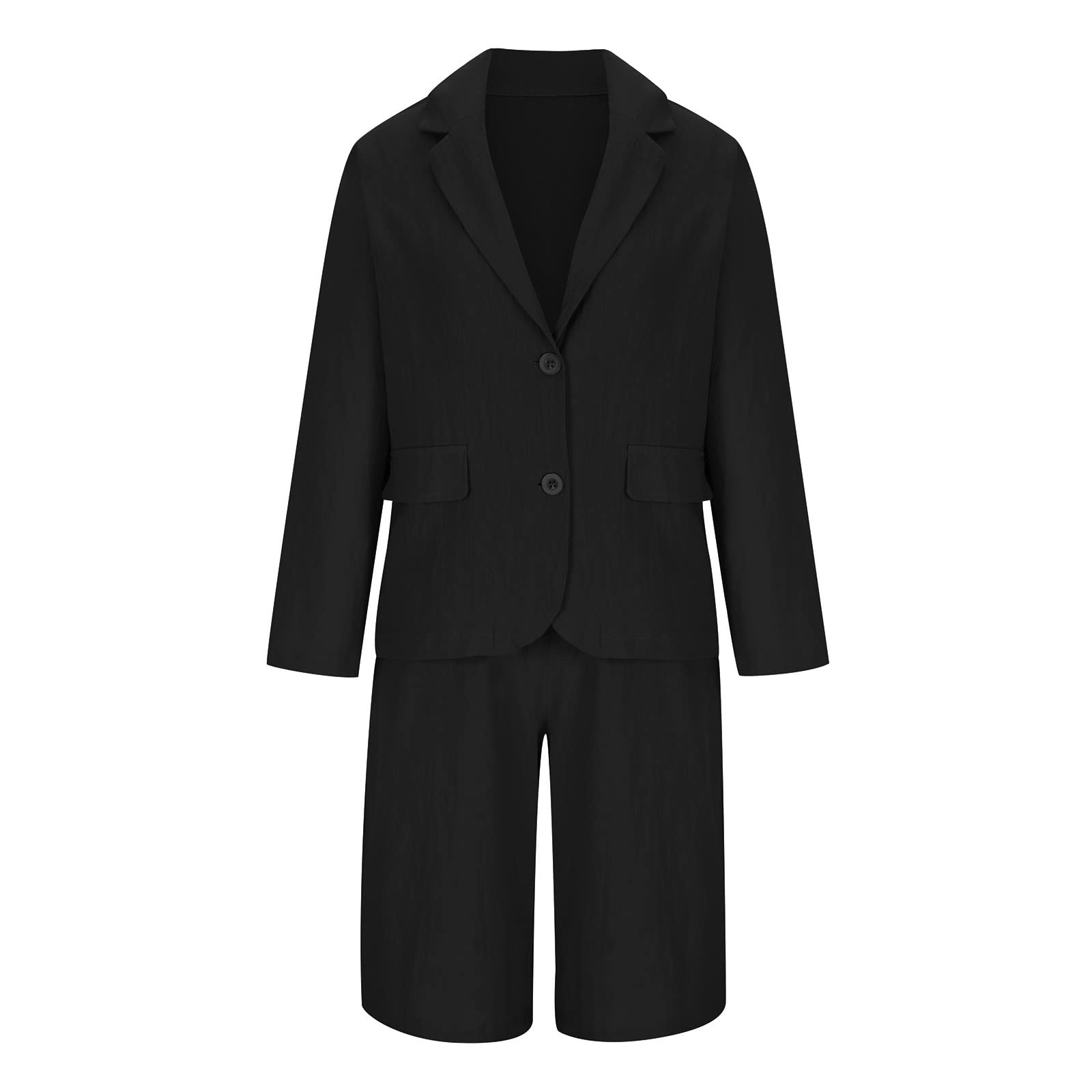 Linen Blazer & Shorts Set for Women - 2-Piece Outfit for Work & Travel