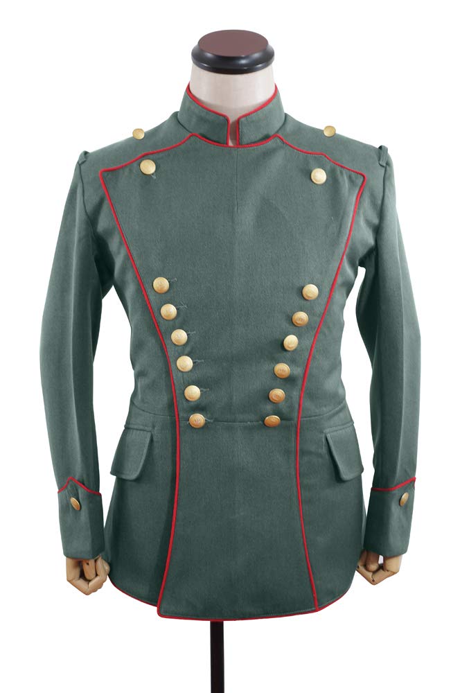 Original German WWI Uhlan Officer Gabardine Tunic with Red Piping - Authentic Military Uniform for Reenactment & Historical Collection