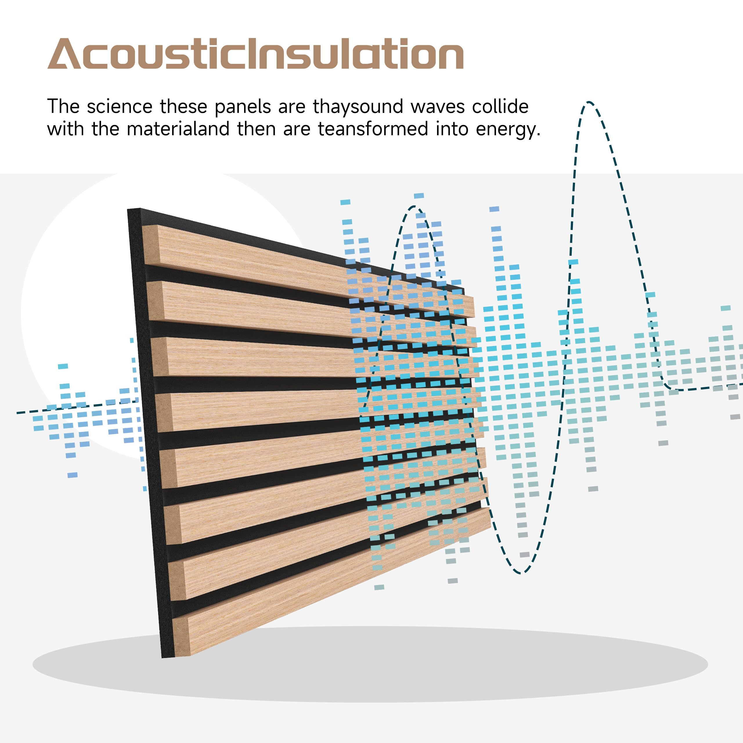 2 Pack Oak Wood Slat Wall Panels - 8x1 ft Decorative Acoustic Wood Panels with Felt Backing for Modern Interior Wall Decor | Bedroom, Living Room, Office & Commercial Space Soundproofing