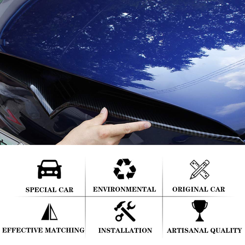 ABS Imitation Carbon Fiber Front Grille Insert Trim for Tesla Model X 2016-2020 - Car Exterior Accessories & Styling Upgrade - Perfect for Car Shows, Daily Driving & Customization