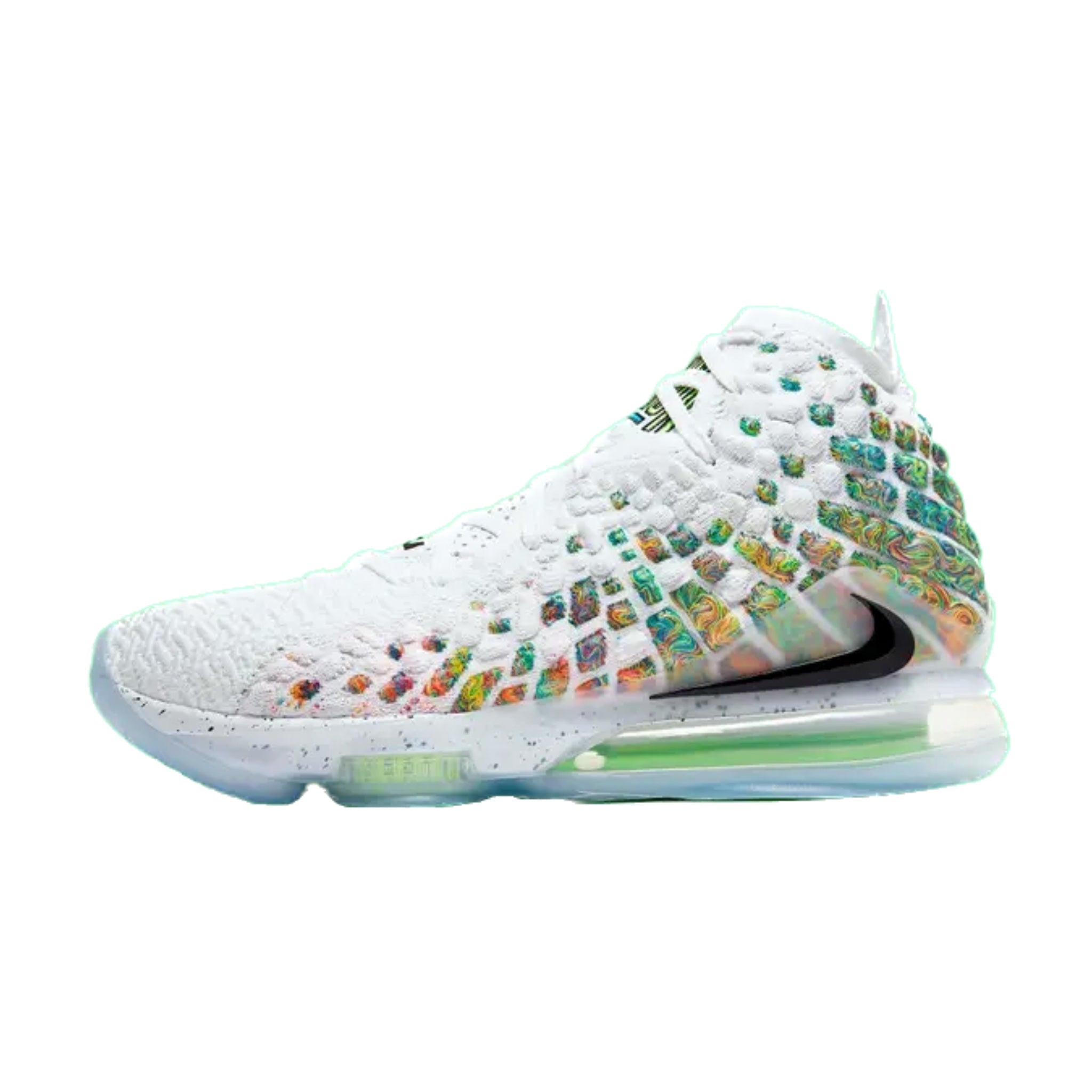 Nike LeBron XVII Command Force GS Basketball Shoes - White Black Multicolor for Women & Girls | Perfect for Court Performance & Casual Wear