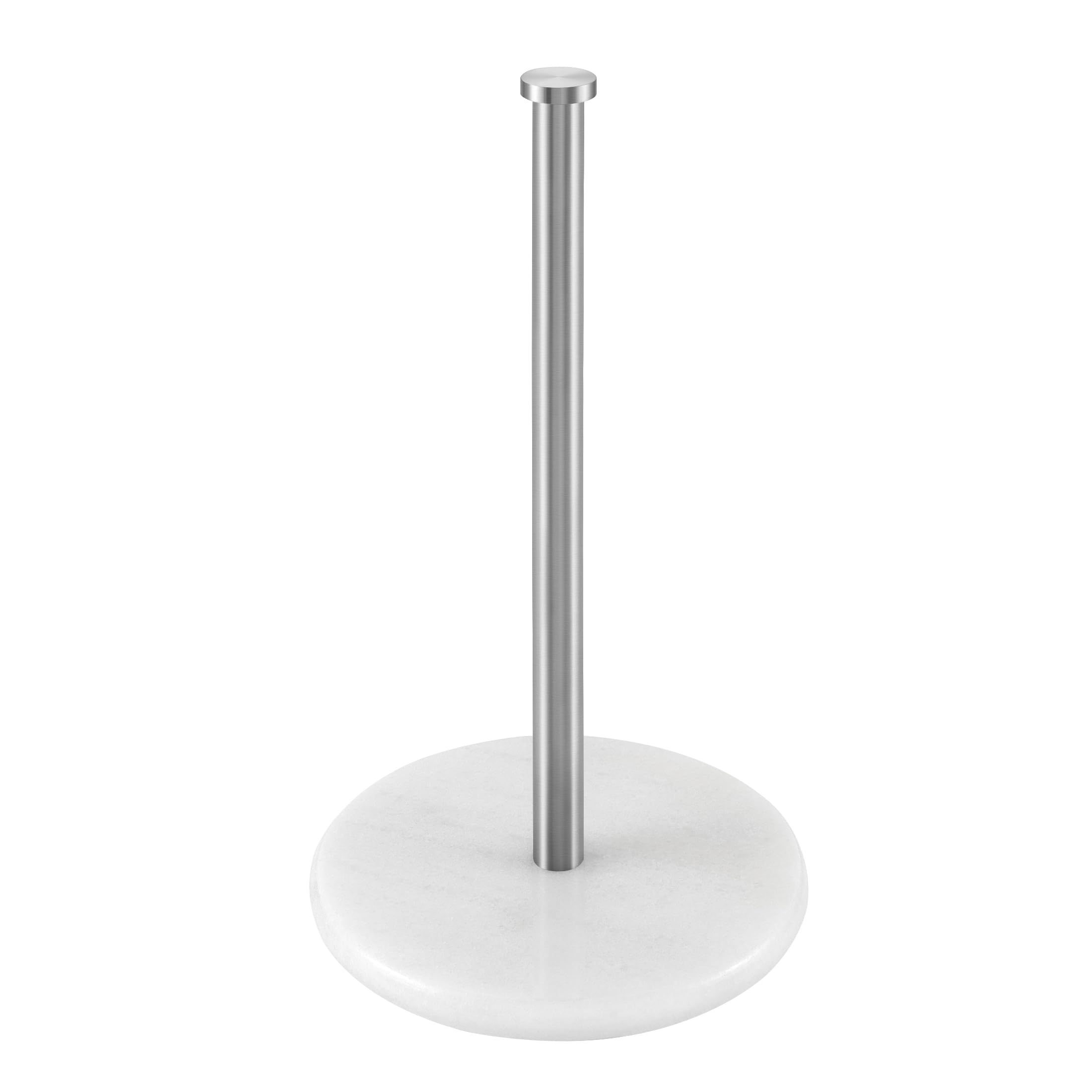 Premium KES Countertop Paper Towel Holder with Natural Marble Base - Brushed Metal Stand for Standard & Jumbo Rolls (KPH100-2) - Perfect for Kitchen, Bathroom & Office Organization
