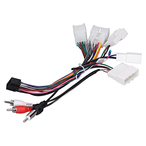 Premium Car Stereo Wiring Harness Adapter - ABS High Strength with Rear View Reversing Line | Easy Installation for Vehicle Audio System Upgrade | Perfect for DIY Car Stereo Replacement & Backup Camera Installation