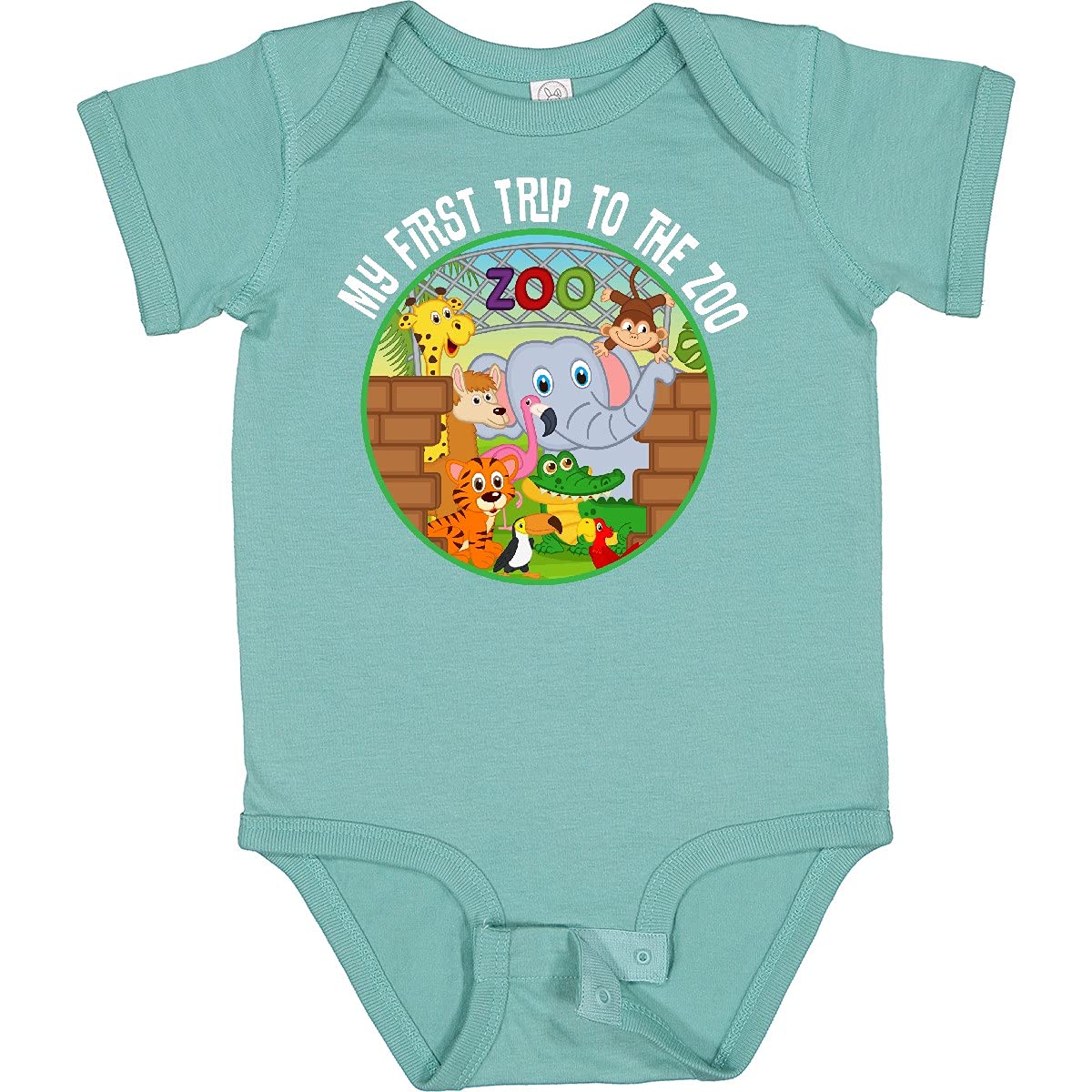 Inktastic 1st Trip to Zoo Animals Baby Bodysuit - Cute Outfit for Zoo Visits, Birthday Gifts & Baby Showers