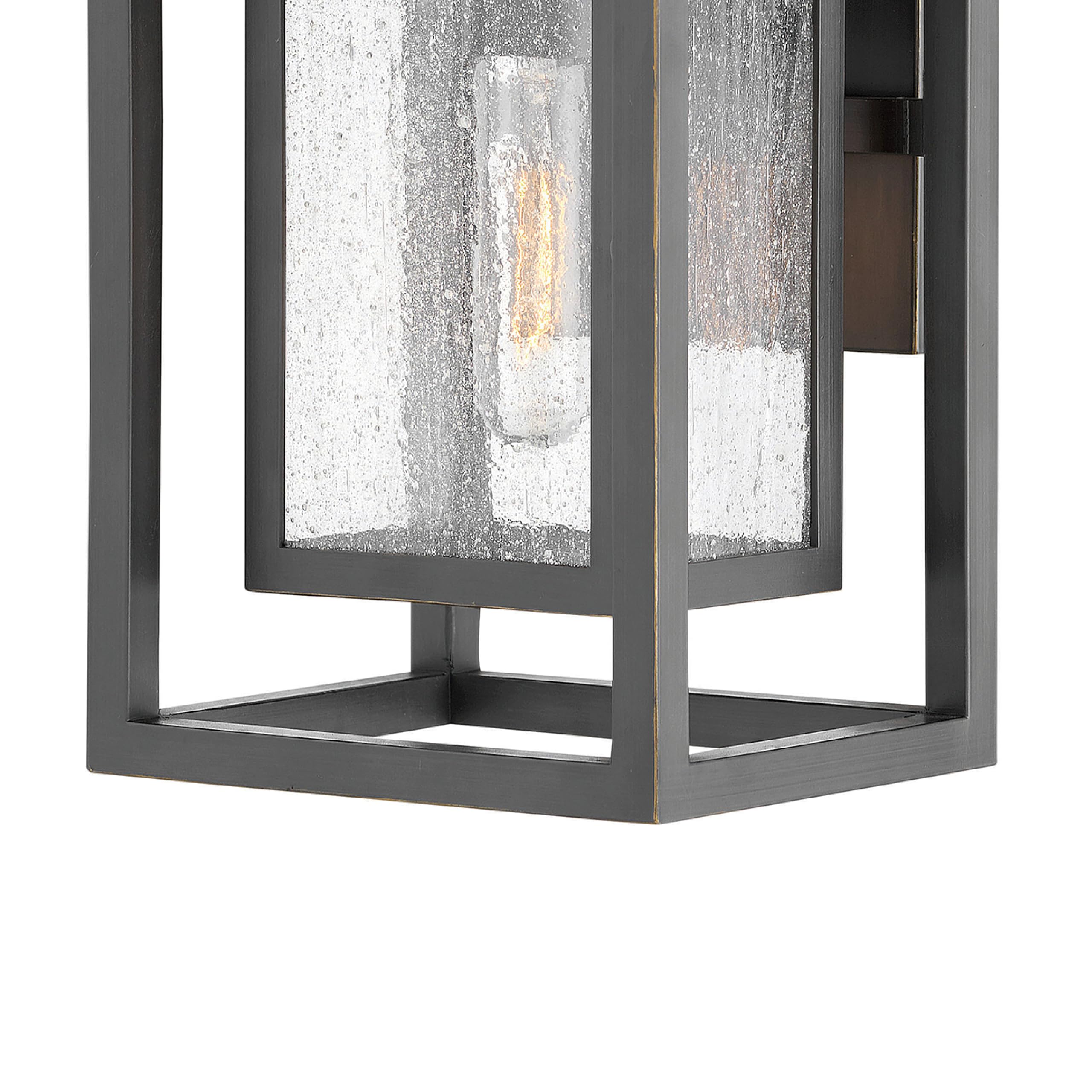 Hinkley Republic 1000OZ Small Outdoor Wall Mount Lantern - Transitional Modern Double Frame Design, Coastal Collection in Oil Rubbed Bronze - Perfect for Porch, Patio, and Garden Lighting