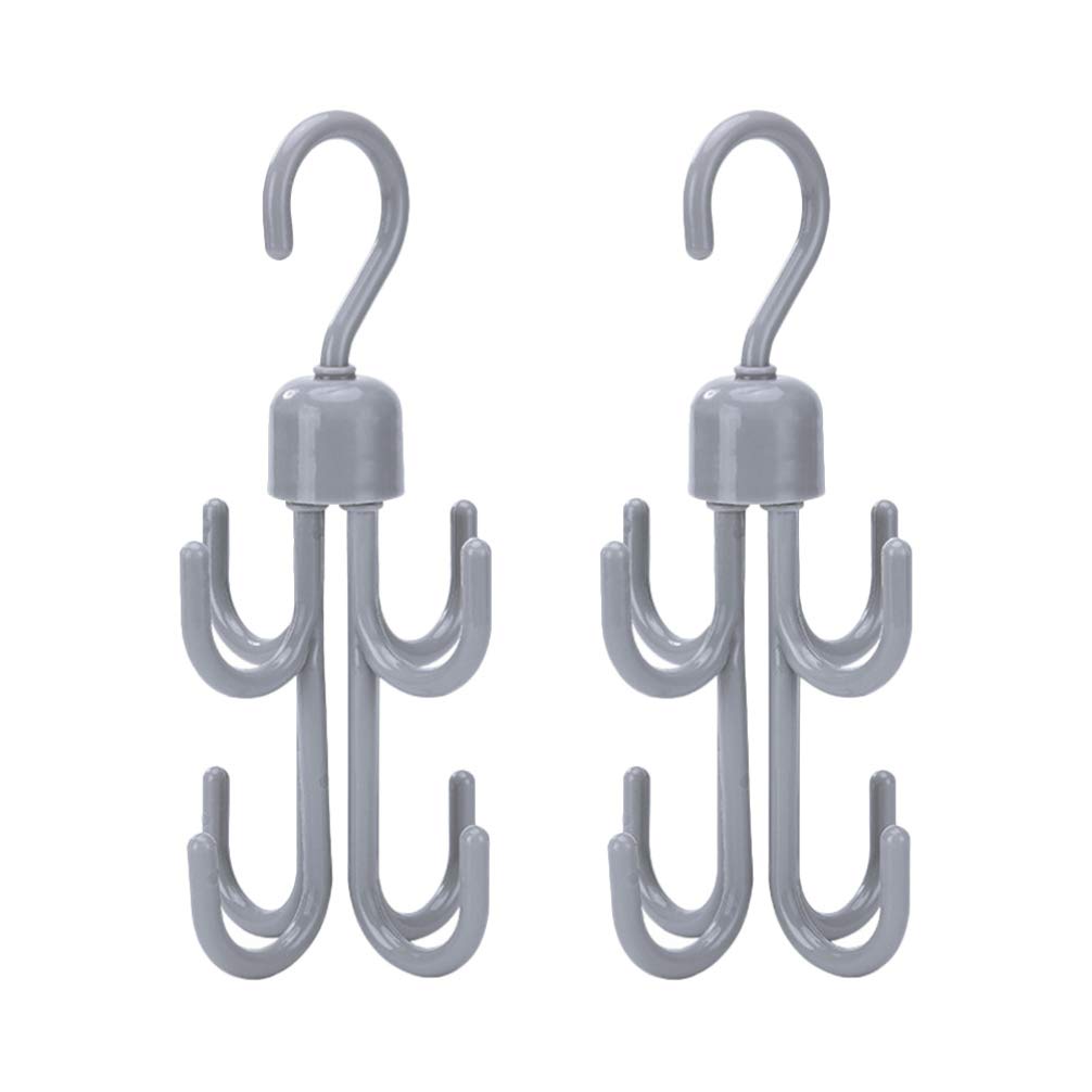 BESPORTBLE 2-Pack 360° Rotating Hanging Hooks - Multi-Purpose Scarf, Tie, Hat & Wardrobe Organizer - Space Saving 2-Tier Rotating Hook for Closet, Cupboard & Dorm Room Organization