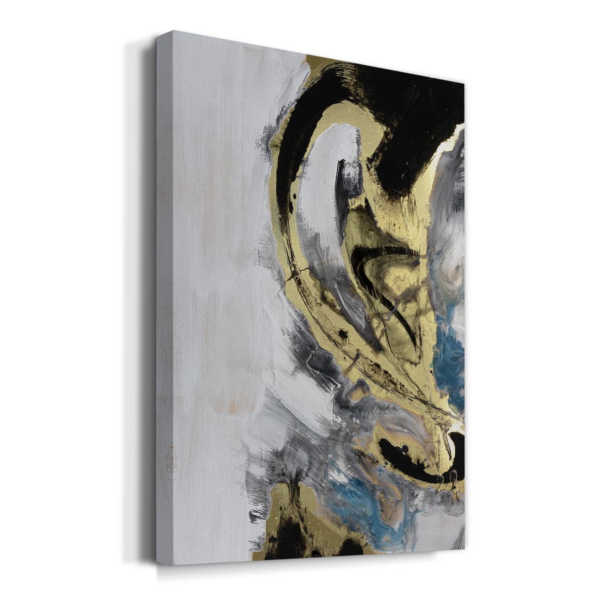 Abstract Wall Art Painting - Mountains in the Mist III Black & Gold Framed Print 12x18 Inches, Modern Home Decor for Living Room, Office, Bathroom | Perfect for Contemporary Spaces & Gift Giving