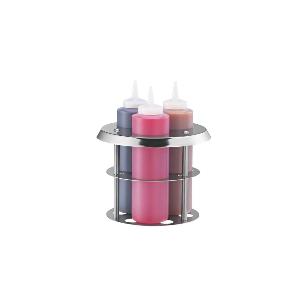 Triple Squeeze Bottle Holder with 3 Bottles - Heavy Duty Condiment Dispenser for Restaurants, Kitchens & Food Service - Perfect for Ketchup, Mustard & Mayo