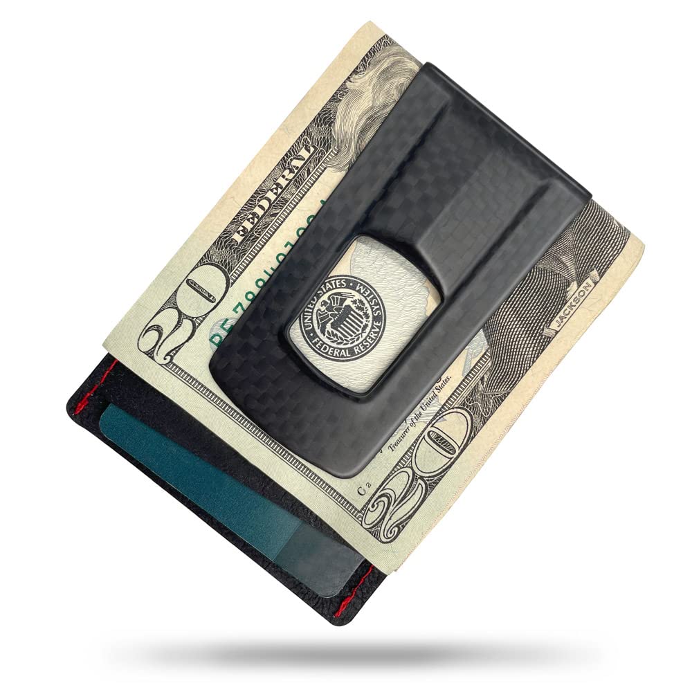 Premium Carbon Fiber Money Clip Wallet for Men - Slim & Lightweight Minimalist Front Pocket Wallet - Holds Cash & Credit Cards - Durable Carbon Fiber Small Wallet for Everyday Use & Travel