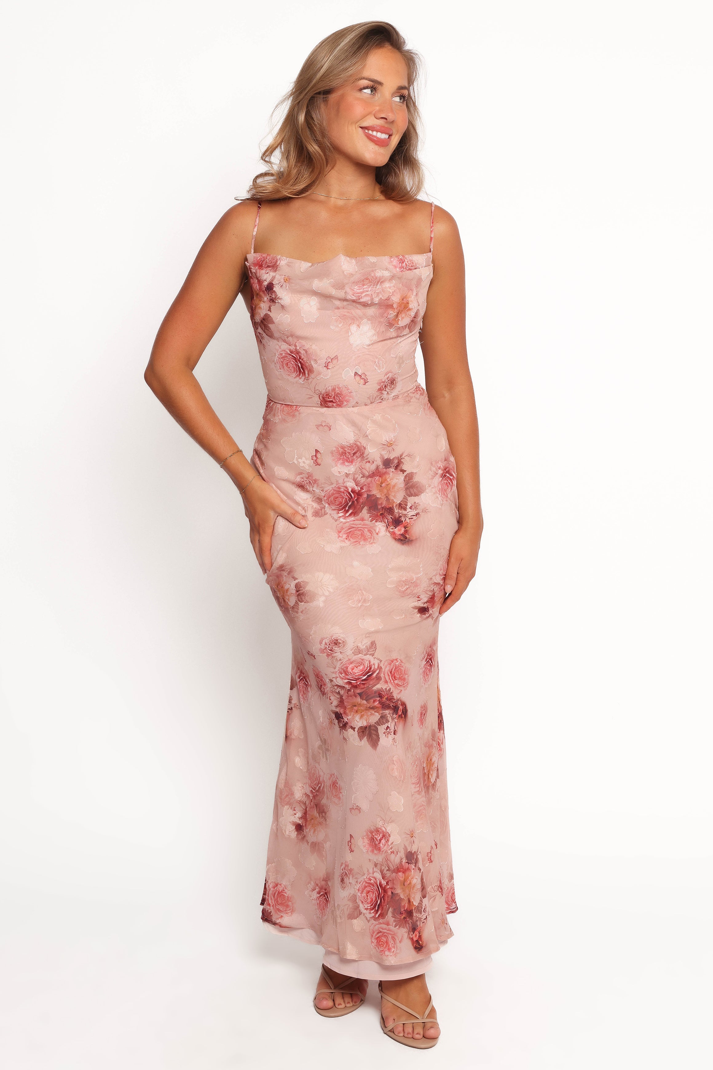 Esmeralda Maxi Dress - Floral Rose Print Long Summer Dress for Women | Perfect for Beach Vacations, Weddings & Boho Chic Outfits